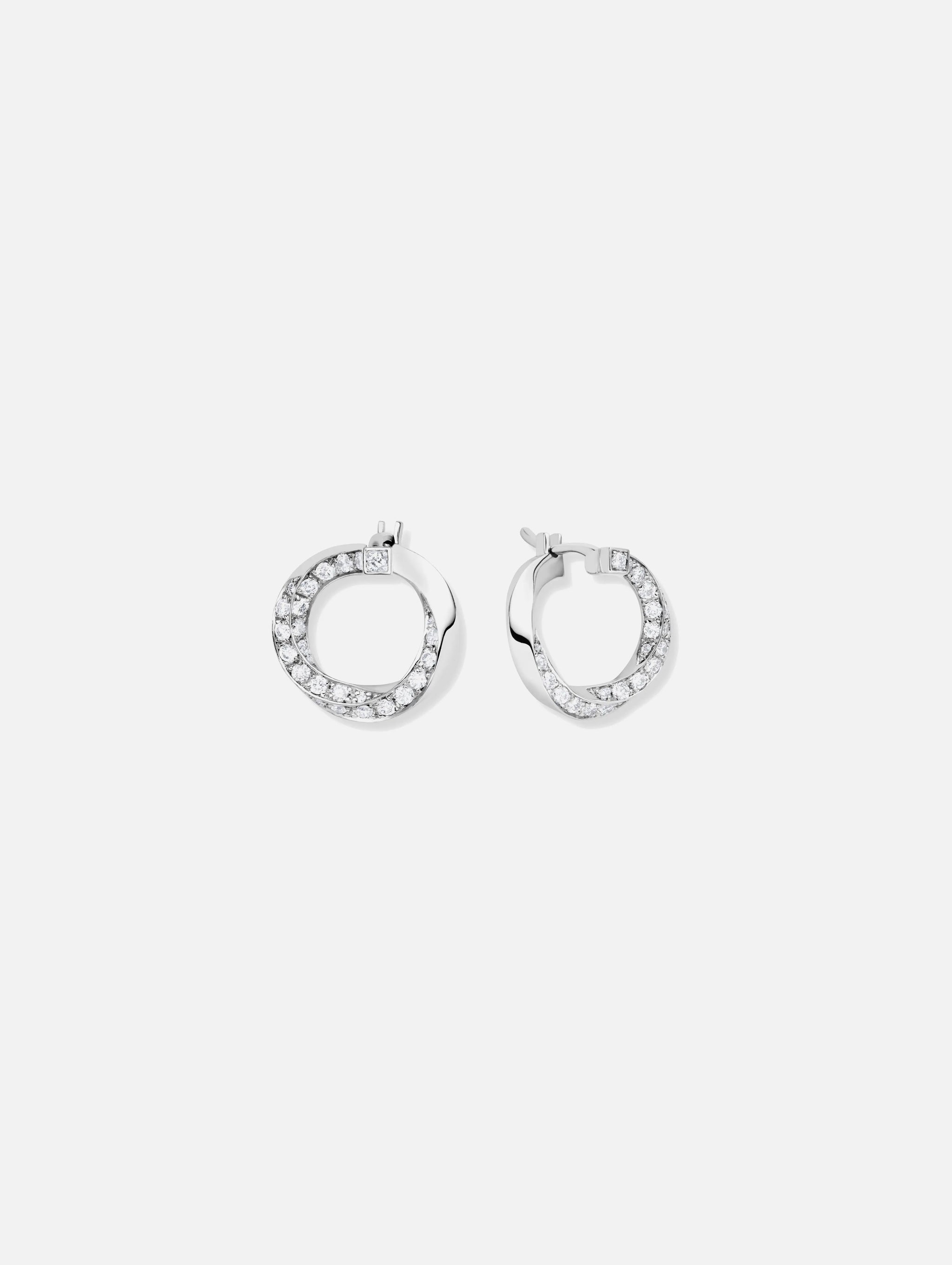 Diamond Thread Earrings in White Gold - Nouvel Heritage - Nouvel Heritage