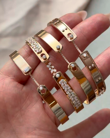 Gold and Pavé Bangles