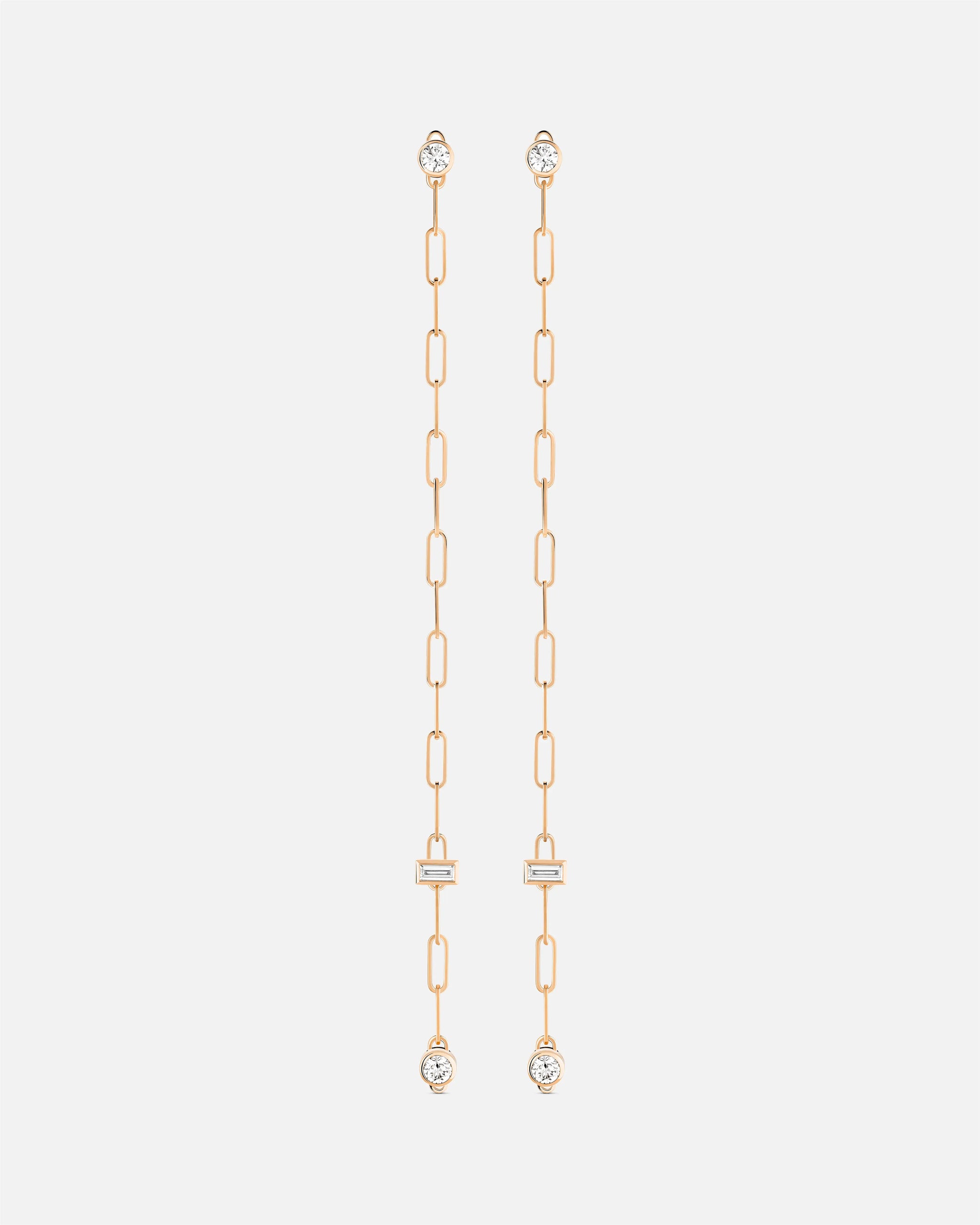 Baguette Round GM Classics Earrings in Rose Gold - 1 - Nouvel Heritage