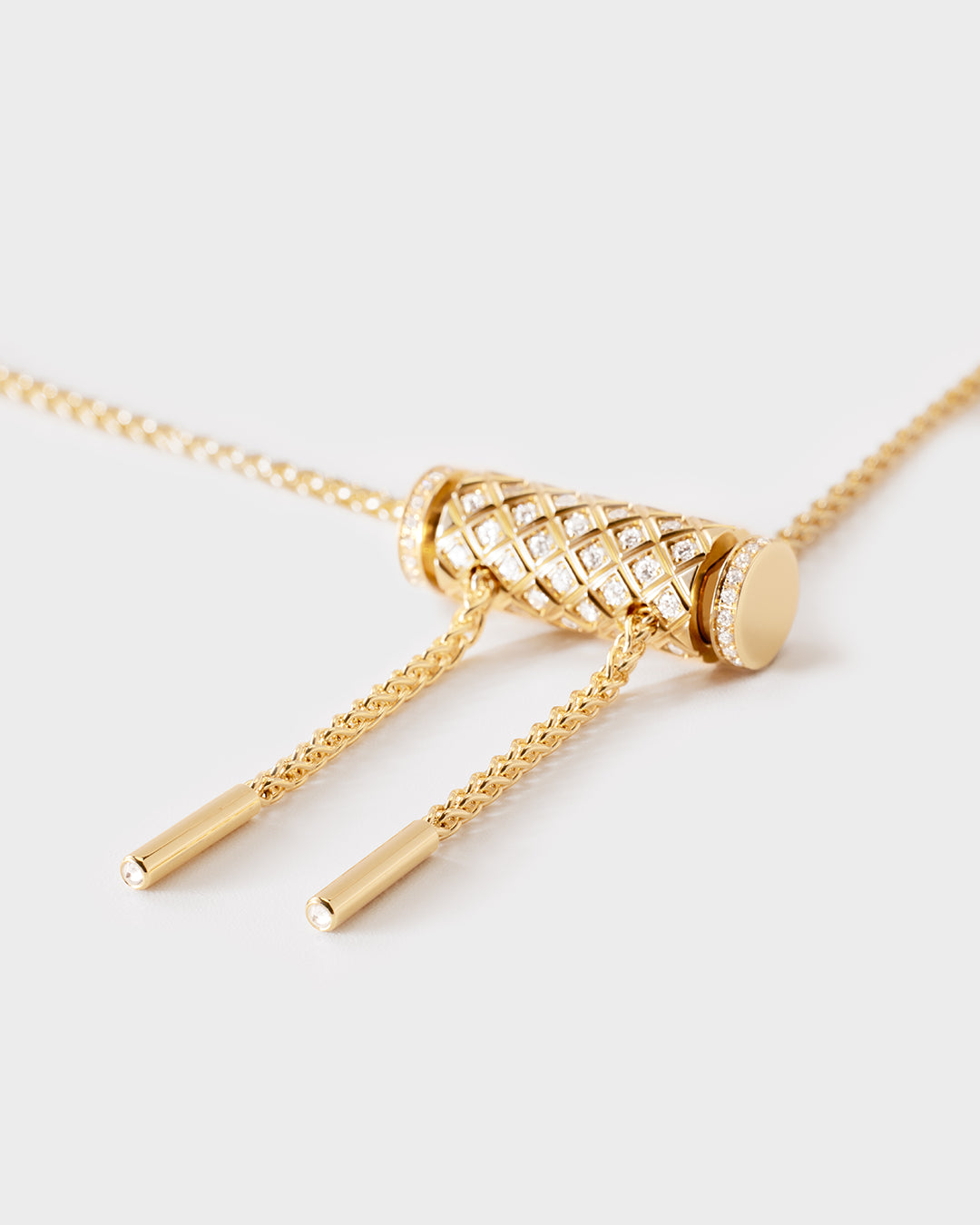 Diamond Latch Pendant on MM Chain in Yellow Gold