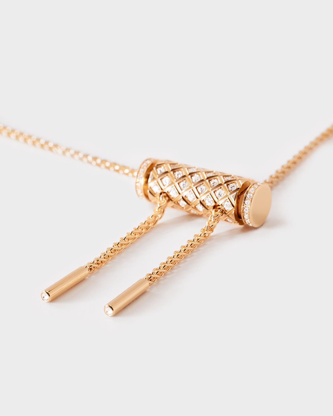 Diamond Latch Pendant on MM Chain in Rose Gold