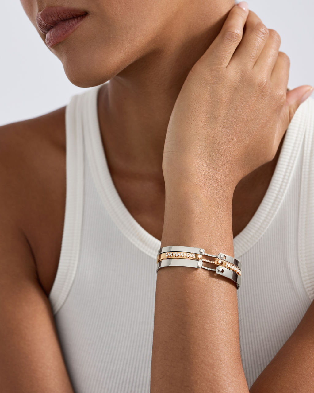 Bracelet Mood Dinner Date GM en Or Blanc