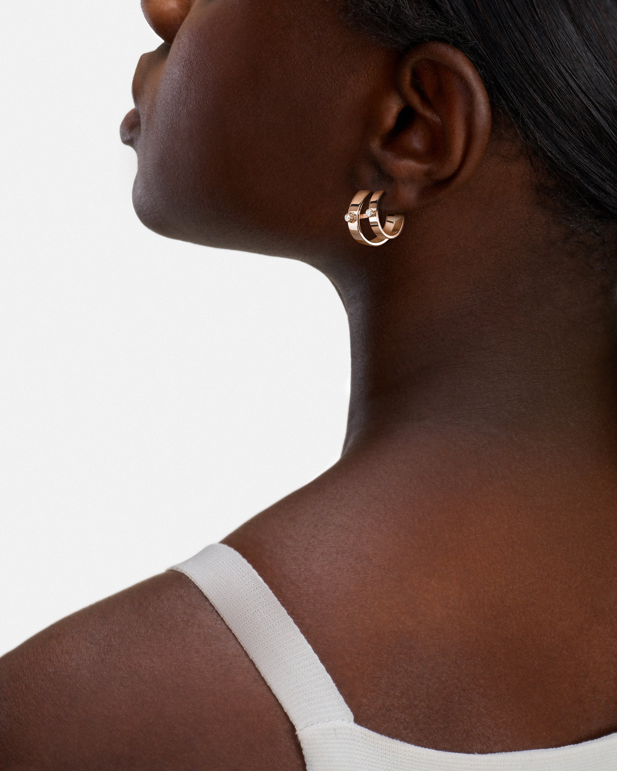 Créoles Mood Monday Morning Double en Or Rose