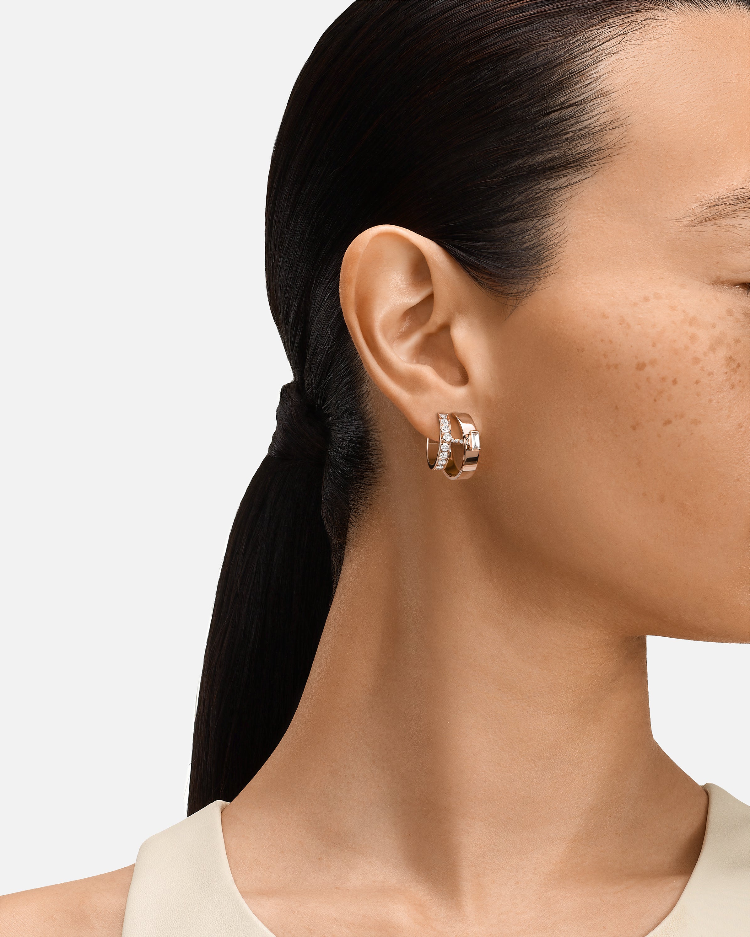 Dinner Date Mood Hoops in Rose Gold