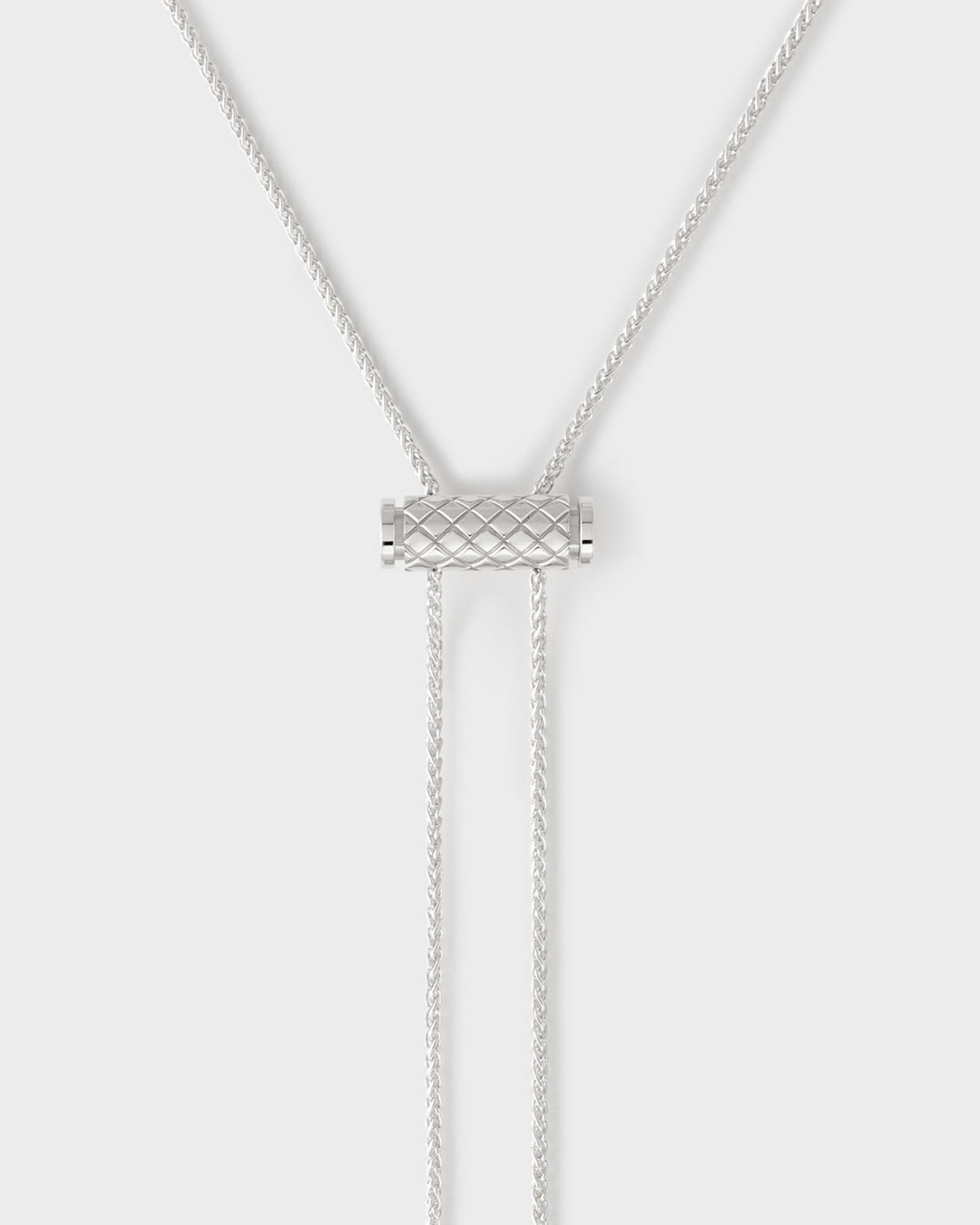 Gold Latch Pendant on GM Chain in White Gold - 1 - Nouvel Heritage