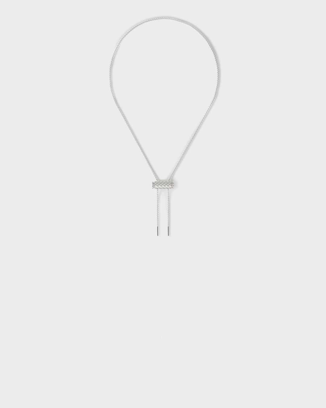 Gold Latch Pendant on MM Chain in White Gold