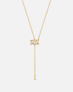 Paved Mini Latch Pendant in Yellow Gold