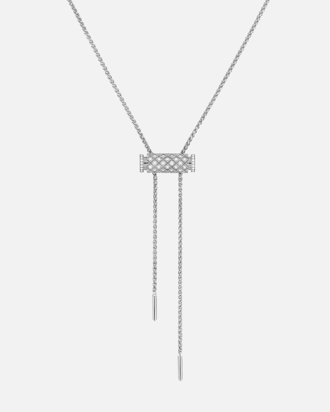 Pendentif Latch Pavé en Or Blanc