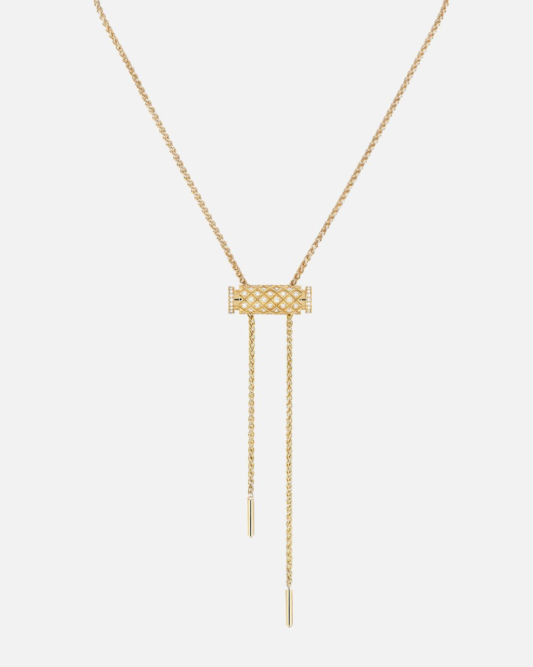 Pendentif Latch Pavé en Or Jaune