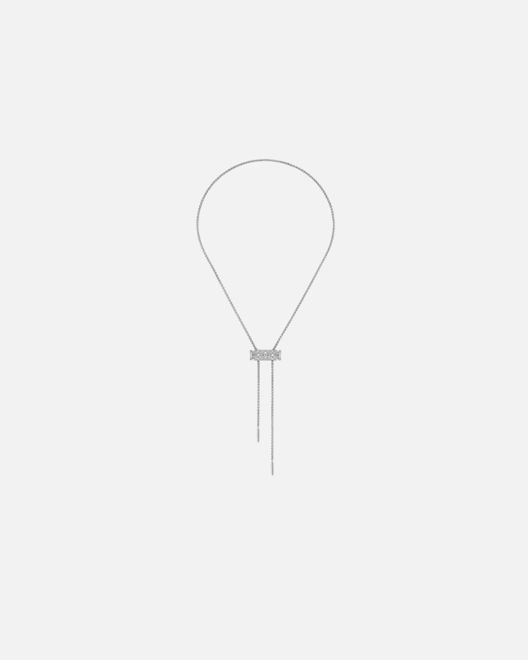 Pendentif Latch Semi-Pavé en Or Blanc