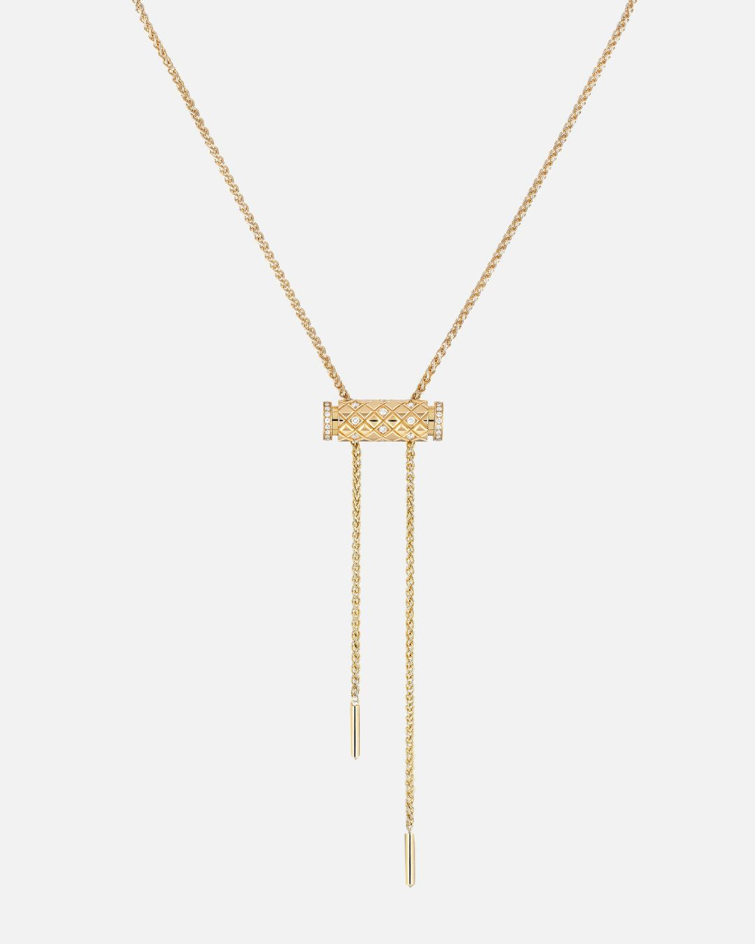 Pendentif Latch Semi-Pavé en Or Jaune
