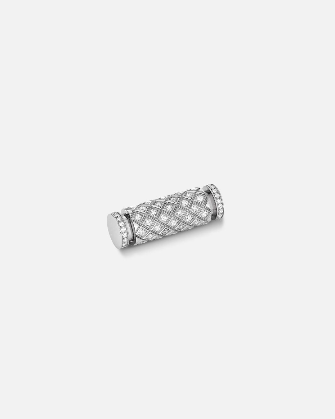 Diamond Latch Pendant in White Gold