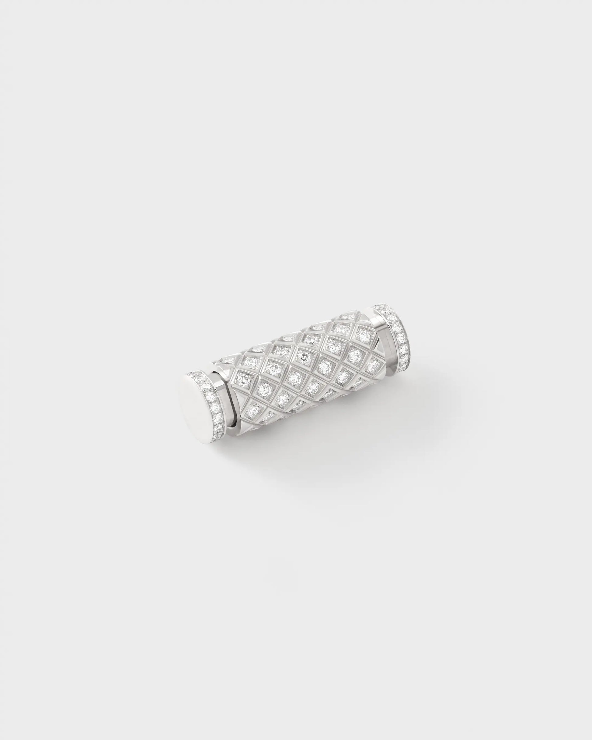 Diamond Latch Pendant in White Gold