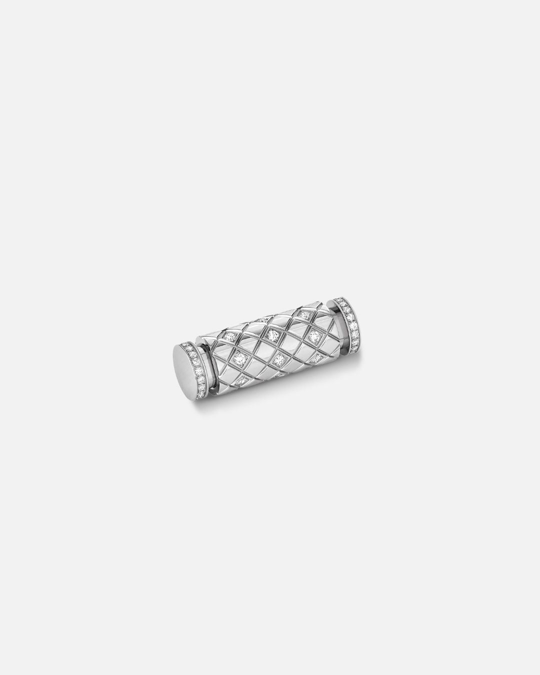 Semi-Paved Latch Pendant in White Gold