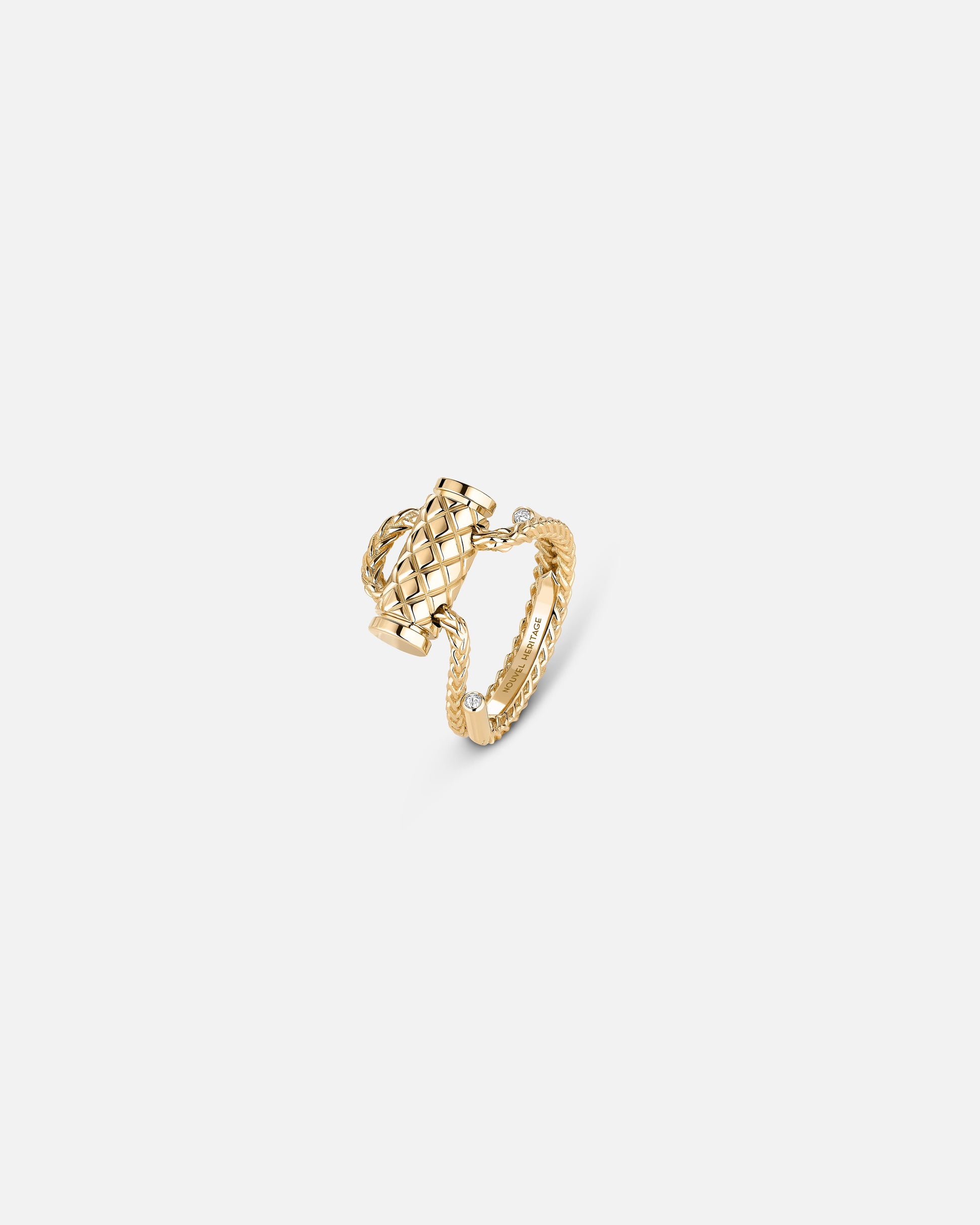 Gold Latch Ring in Yellow Gold
