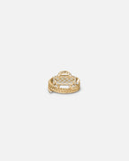 Paved Latch Ring in Yellow Gold