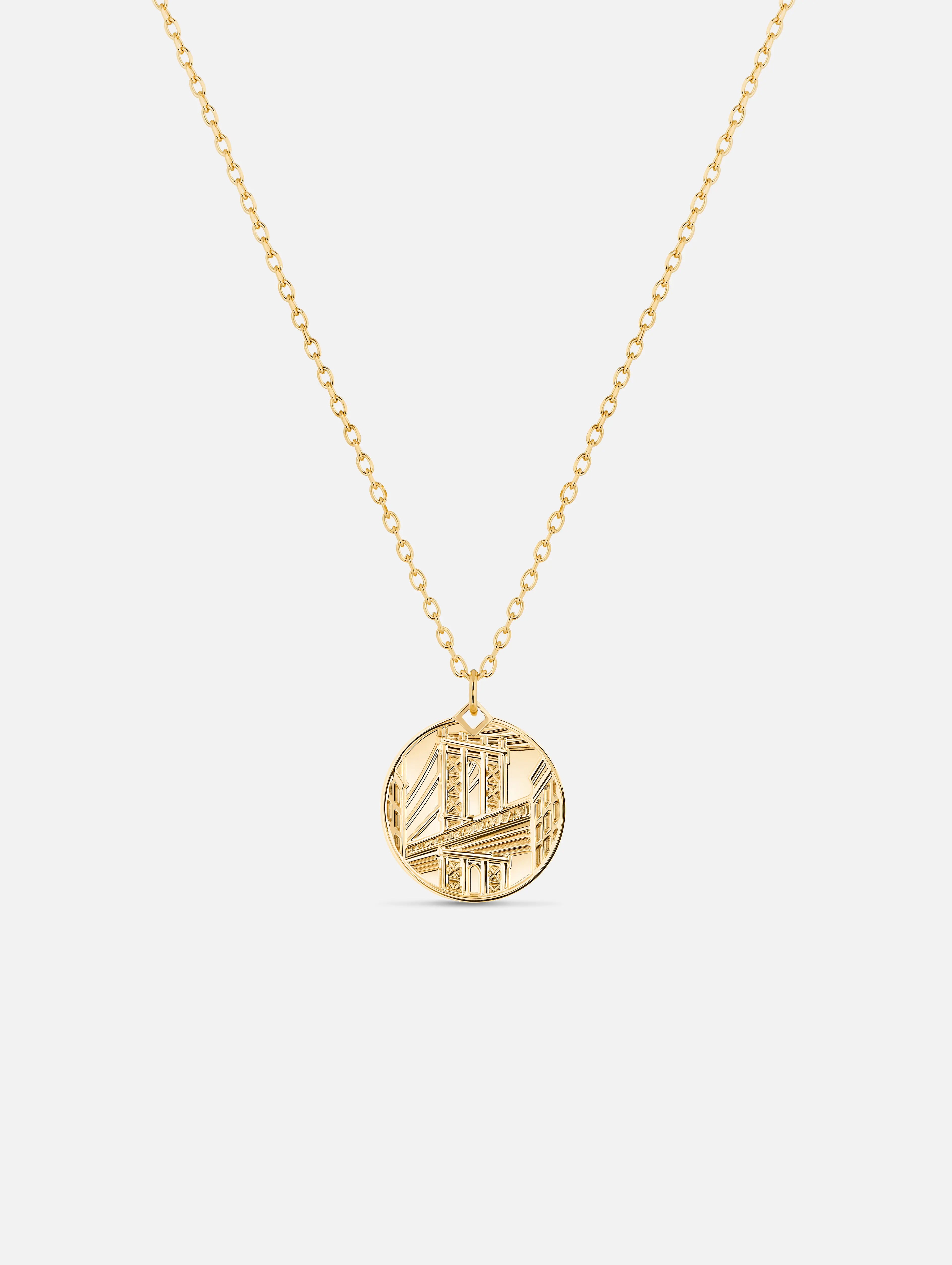 Brooklyn Bridge PM Medallion in Yellow Gold