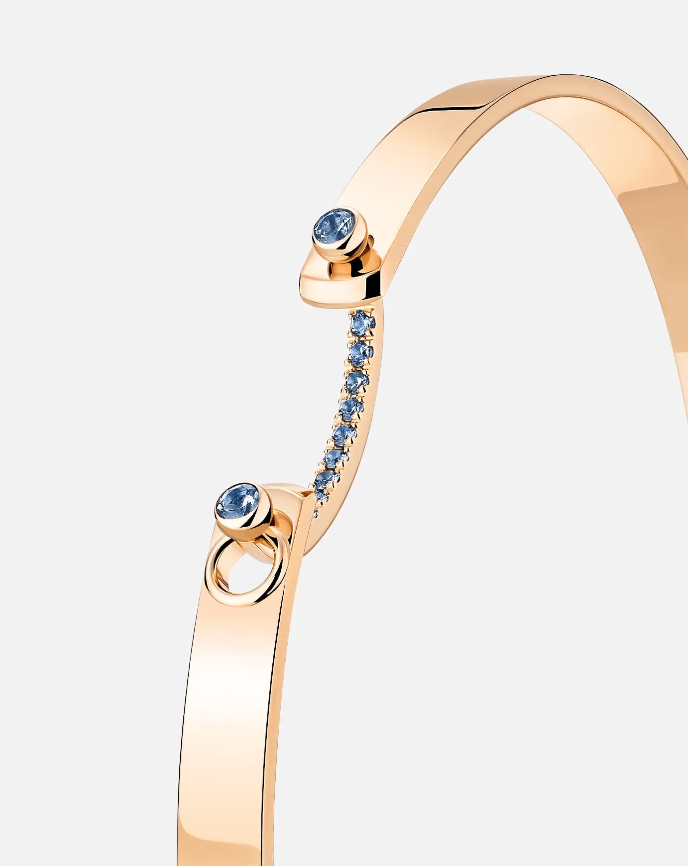Baby Blue Mood Bangle in Rose Gold