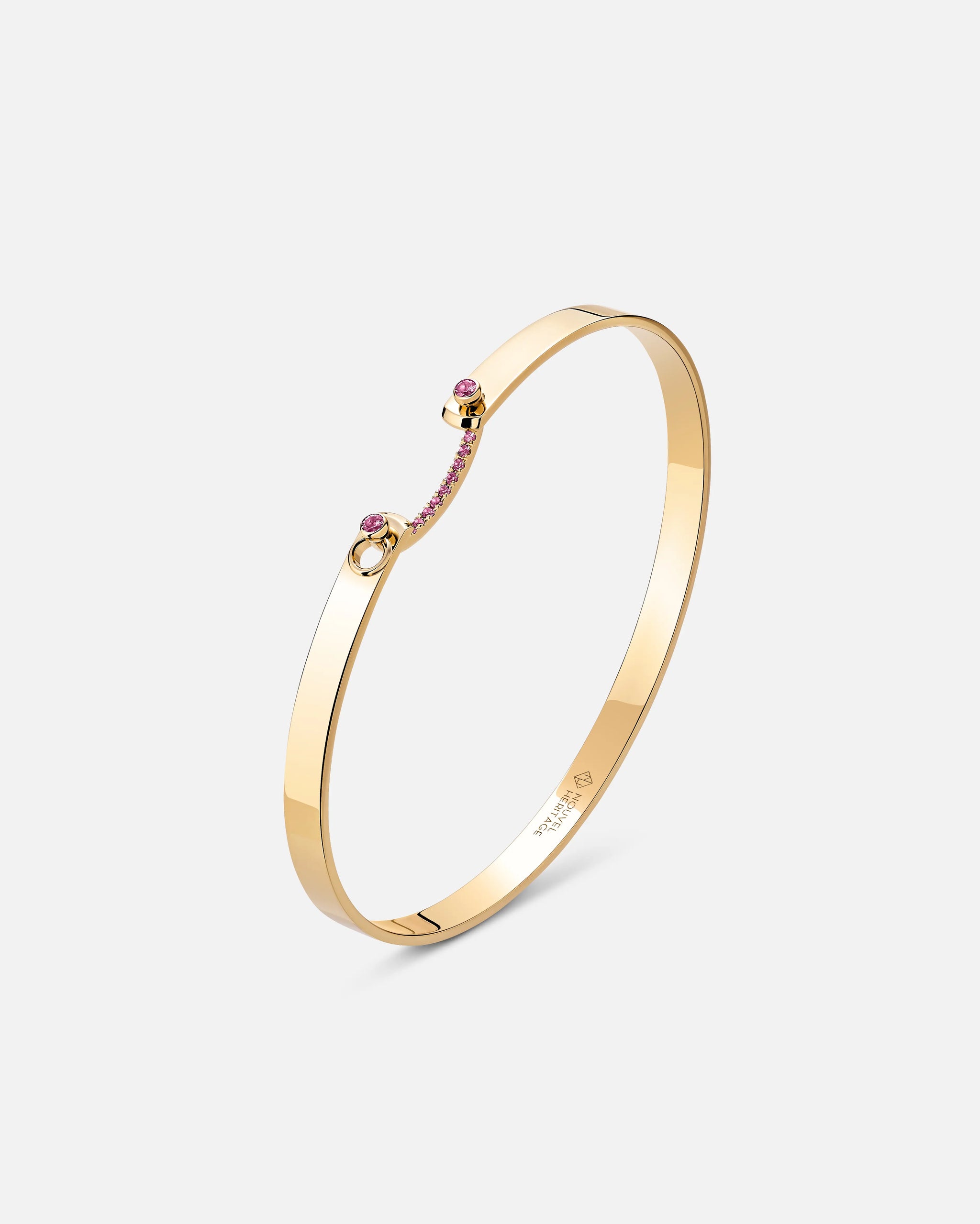 Baby Pink Mood Bangle in Yellow Gold - 1 - Nouvel Heritage