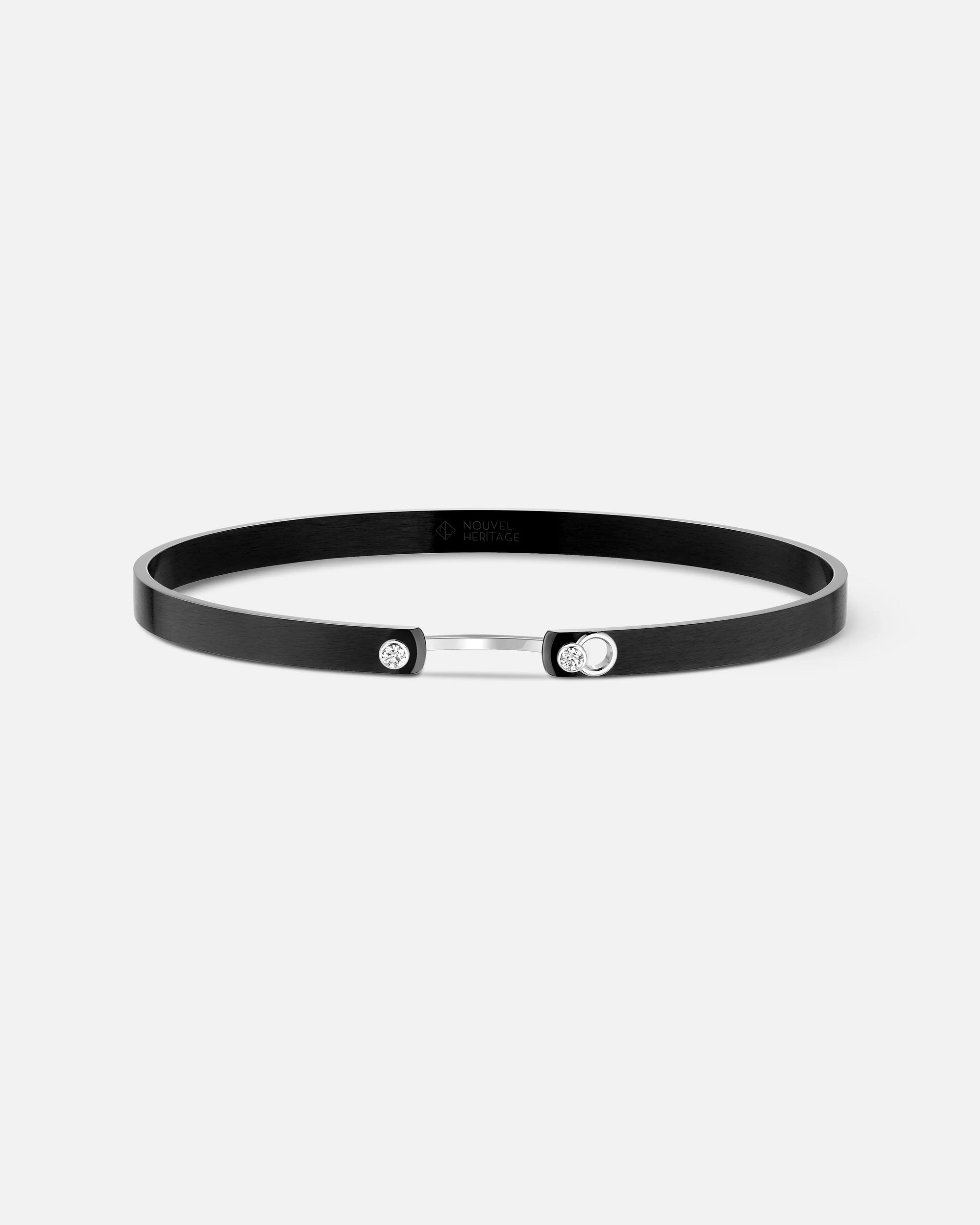 Midnight In Manhattan Mood Bangle in White Gold