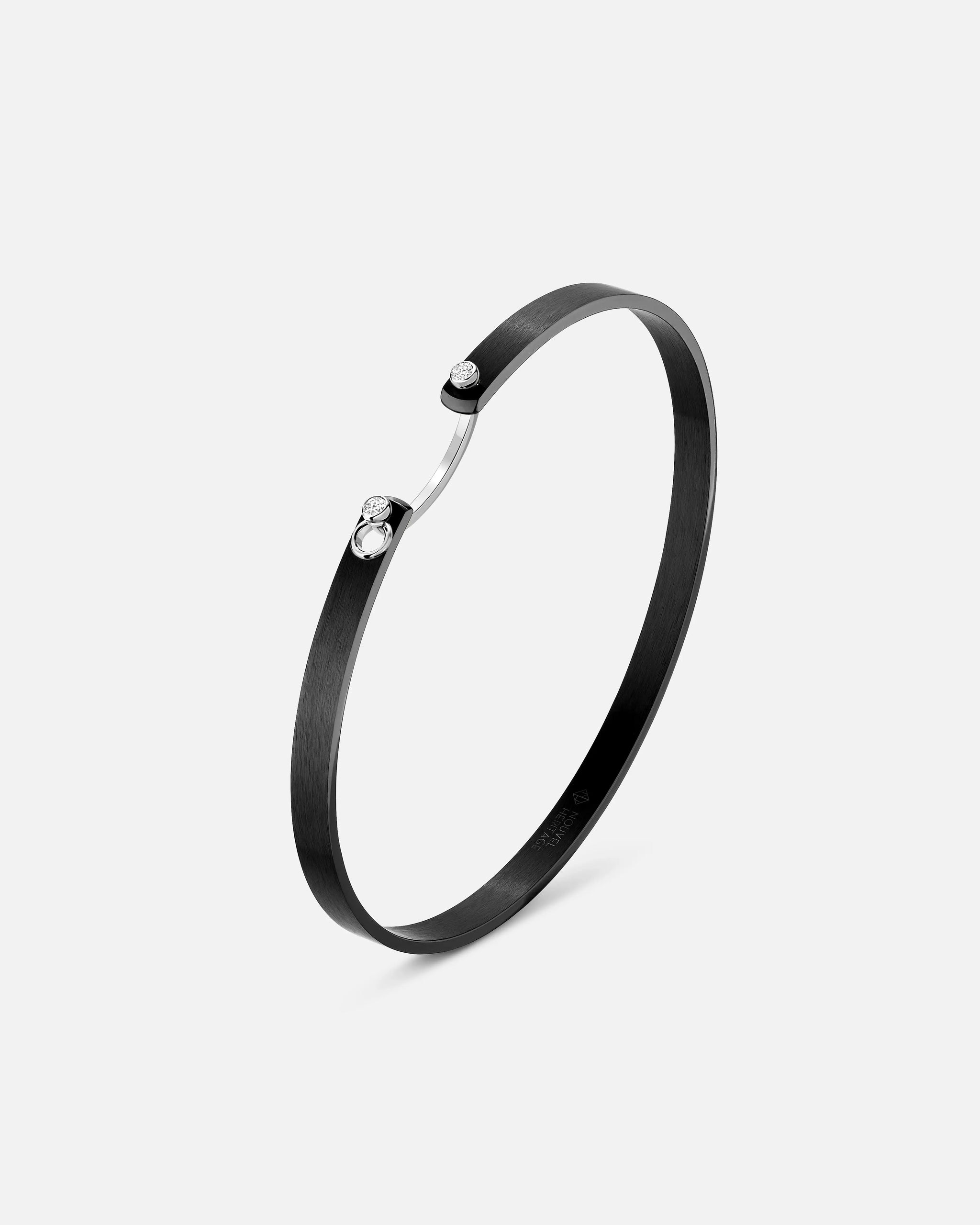 Midnight In Manhattan Mood Bangle in White Gold - 1 - Nouvel Heritage