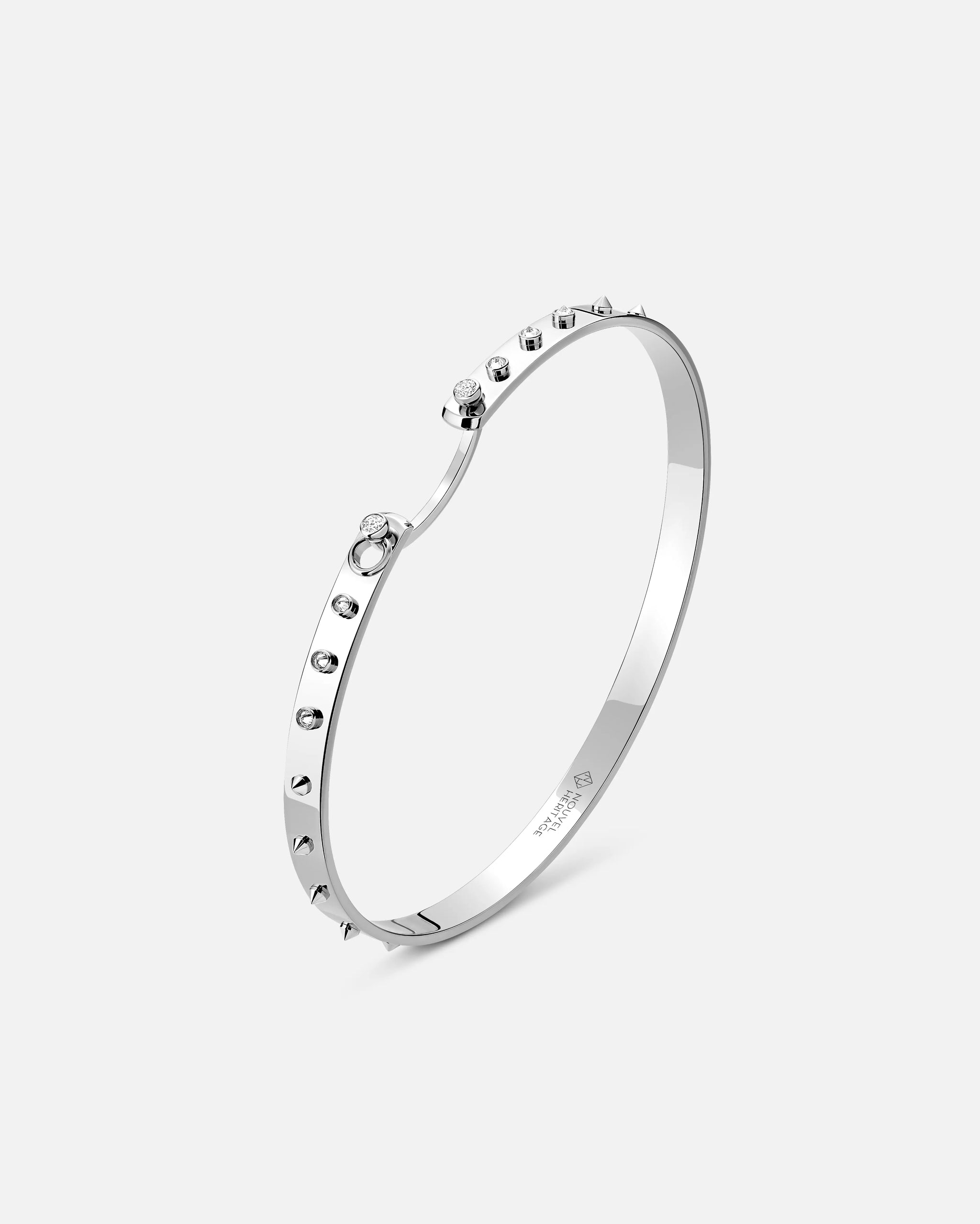Brunch in NY Mood Bangle in White Gold - 1 - Nouvel Heritage
