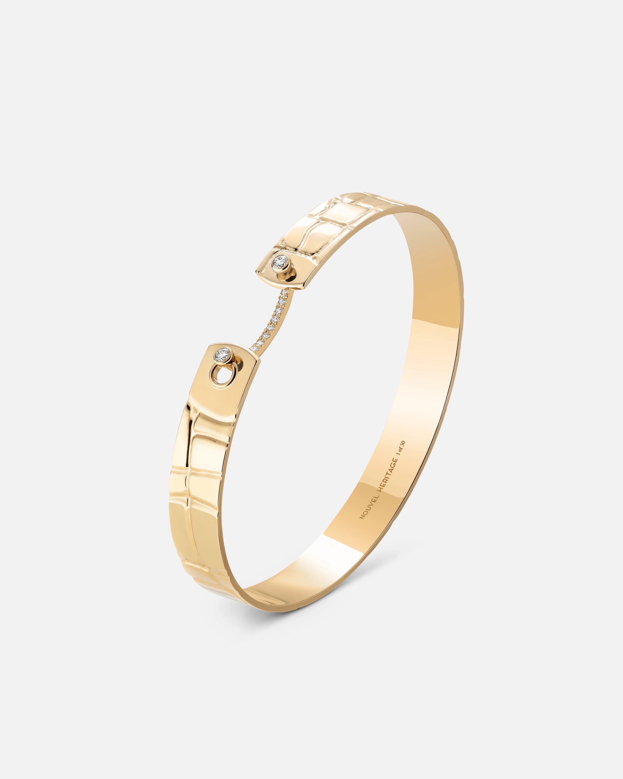 Later Alligator Mood Bangle in Yellow Gold - 1 - Nouvel Heritage