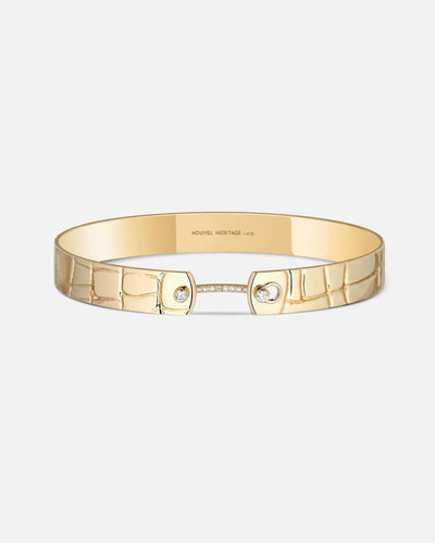 Later Alligator Mood Bangle in Yellow Gold