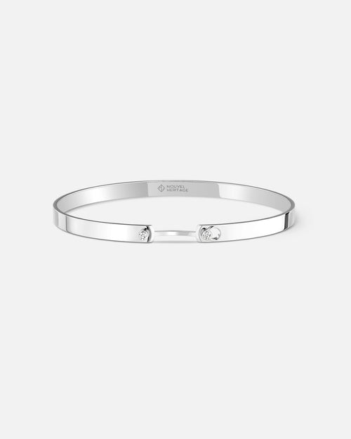 Monday Morning Mood Bangle in White Gold