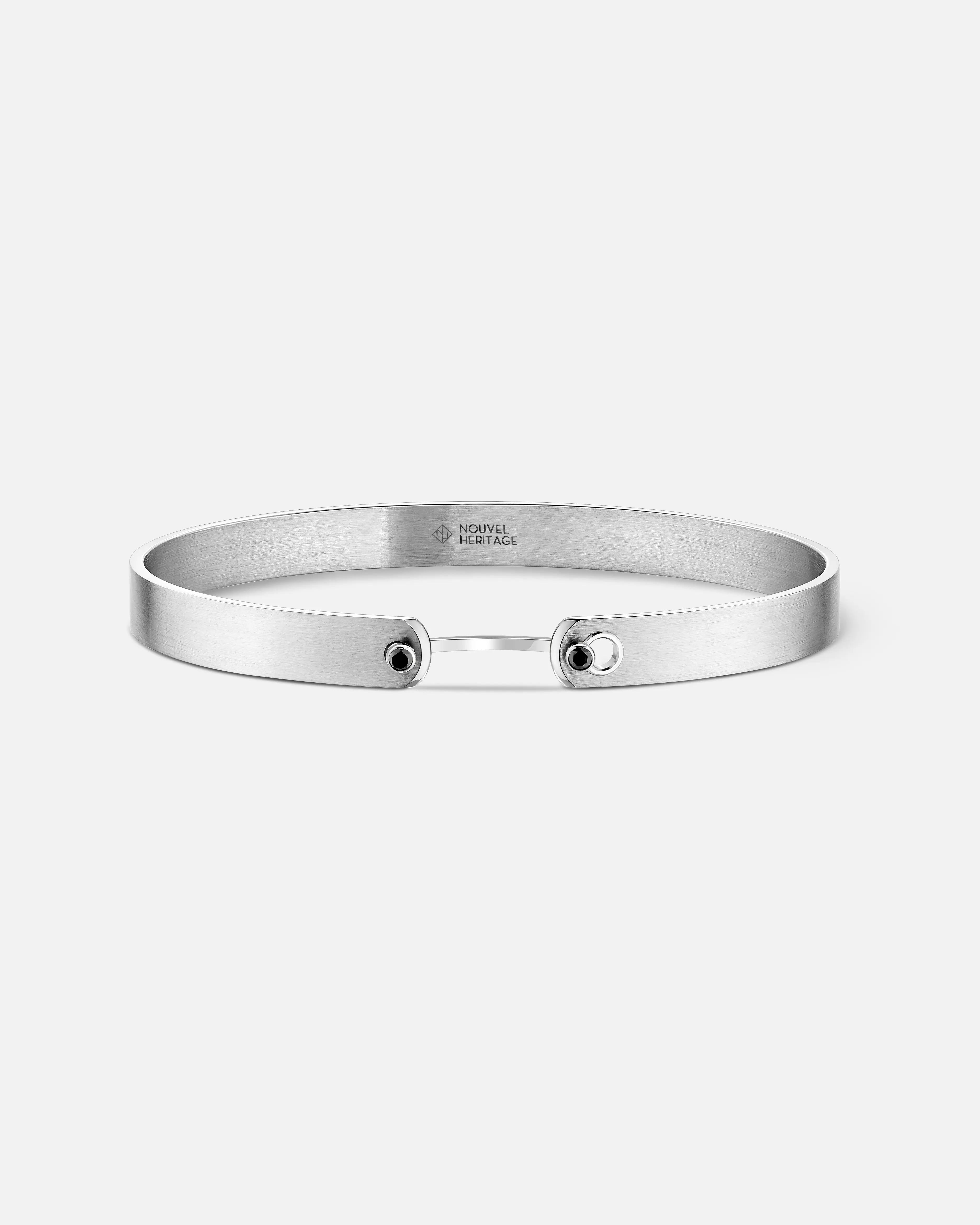 Bracelet Mood Paris From The Sky GM en Or Blanc et Diamant Noir