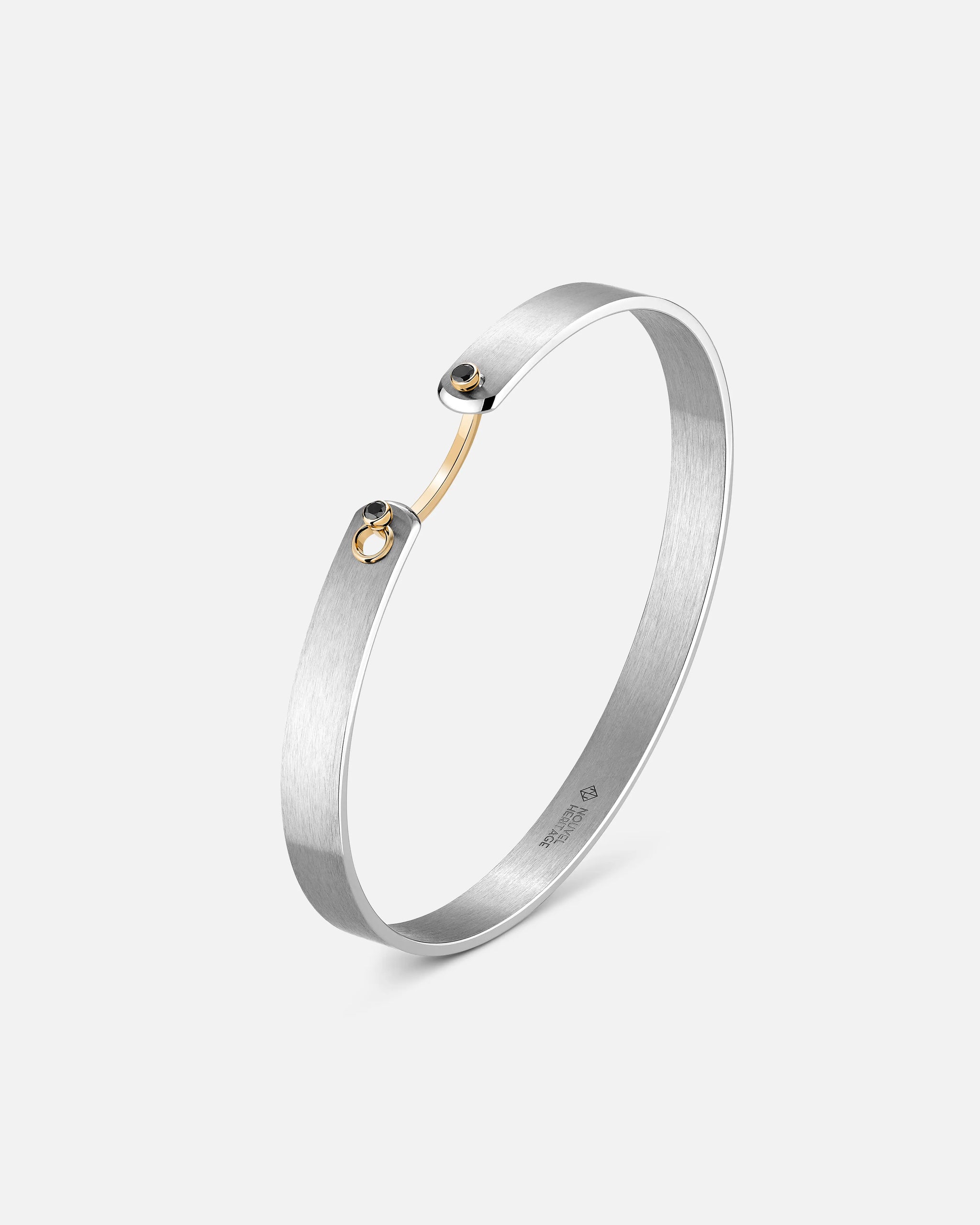 Paris From The Sky GM Mood Bangle with Black Diamonds in Yellow Gold - 1 - Nouvel Heritage