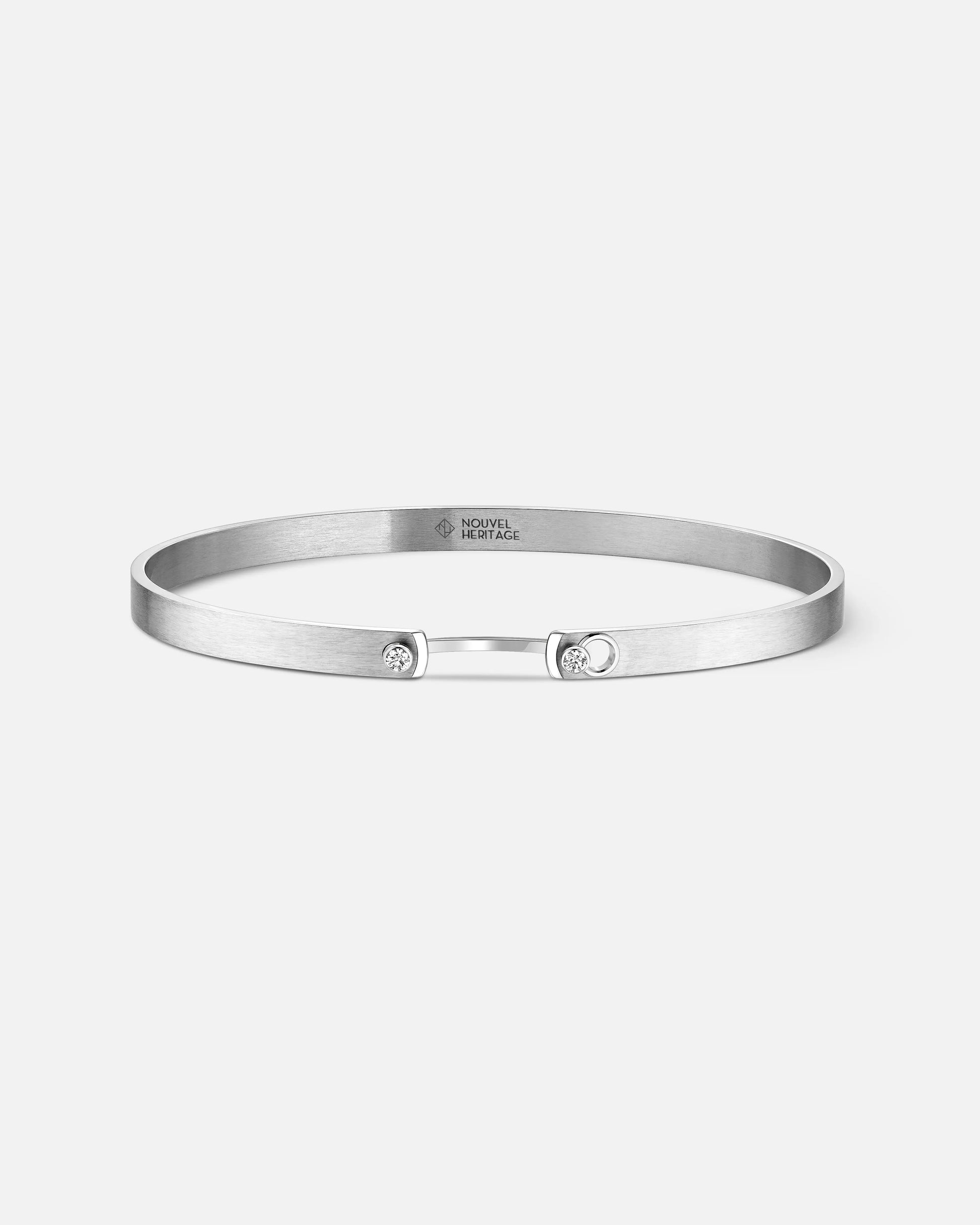 Paris From The Sky Mood Bangle in White Gold