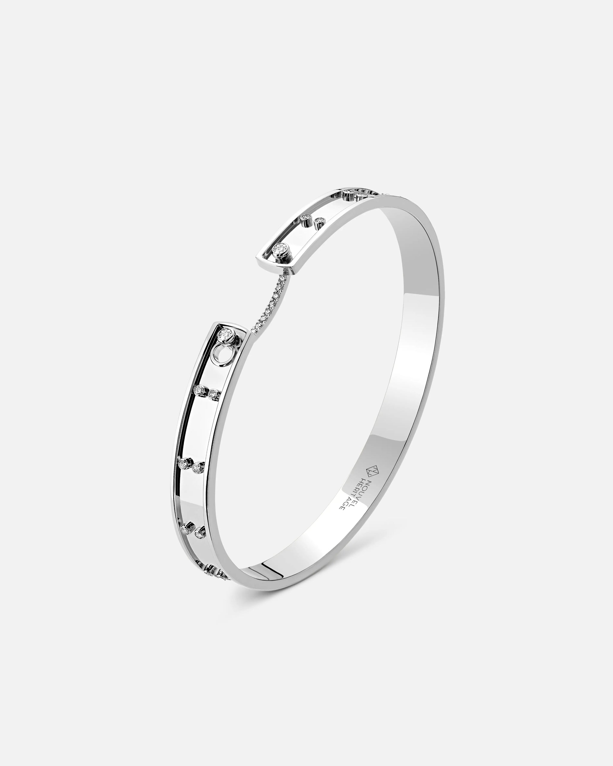 Picnic in Paris Mood Bangle in White Gold - 1 - Nouvel Heritage