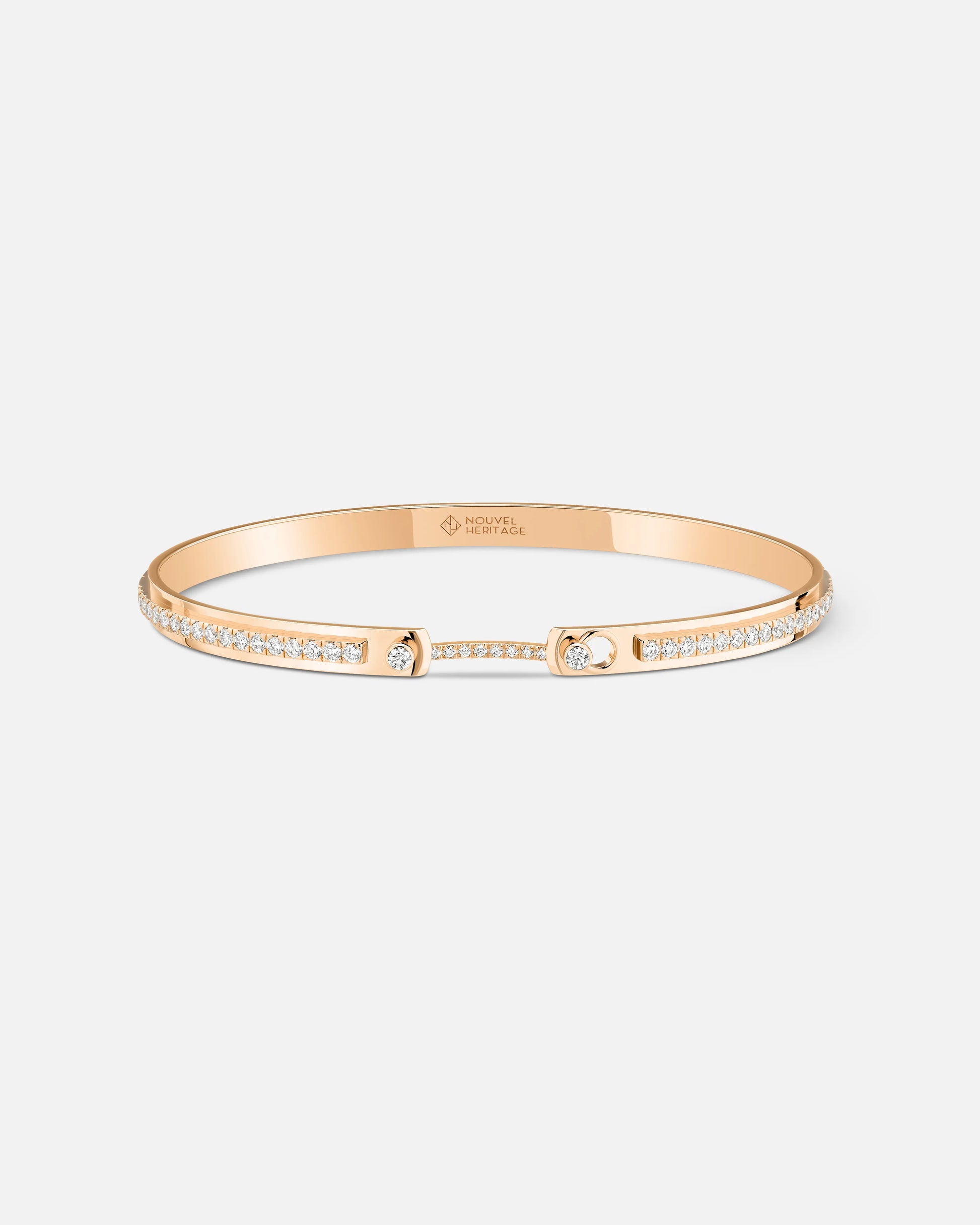 Tuxedo Mood Bangle in Rose Gold