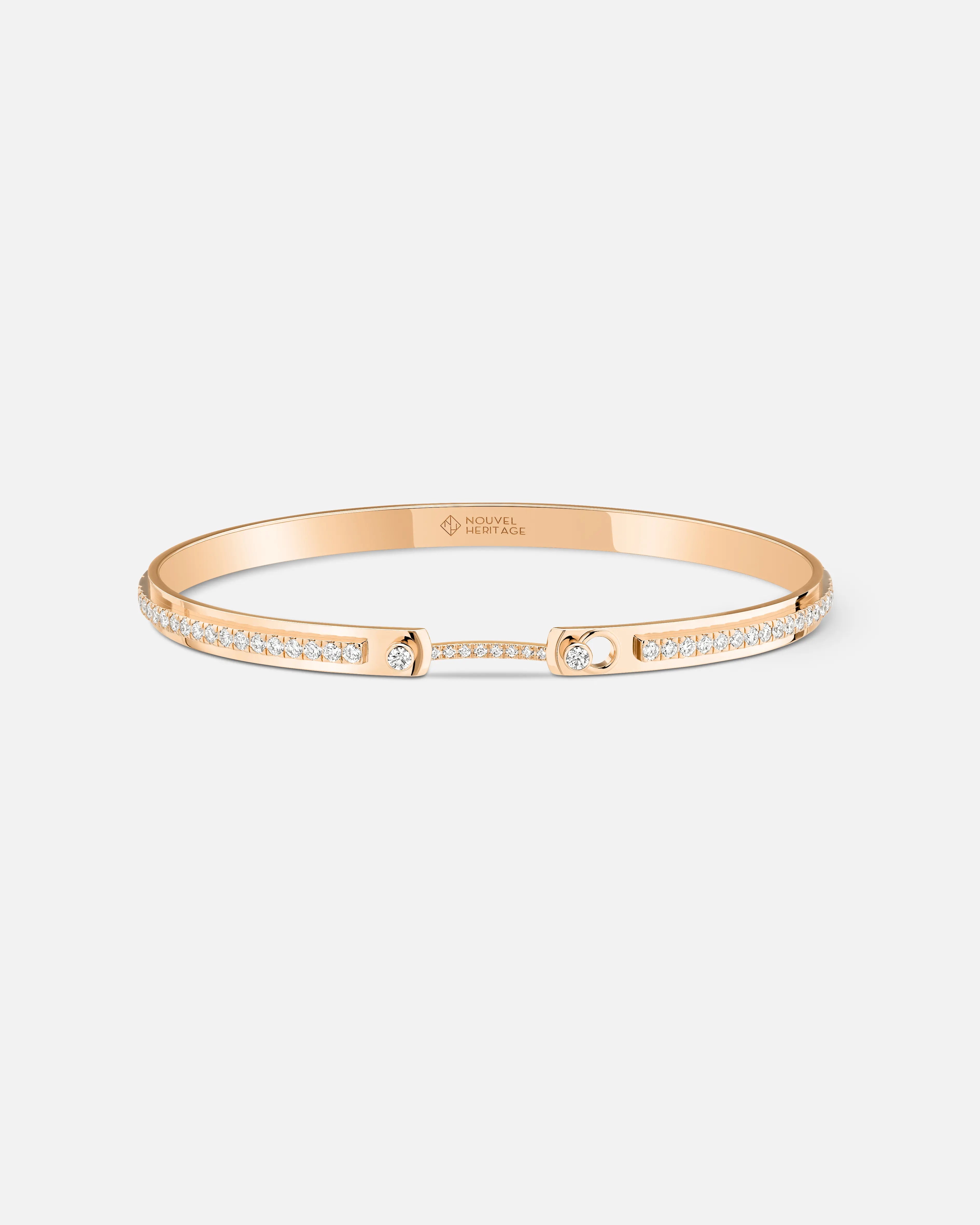 Tuxedo Mood Bangle in Rose Gold
