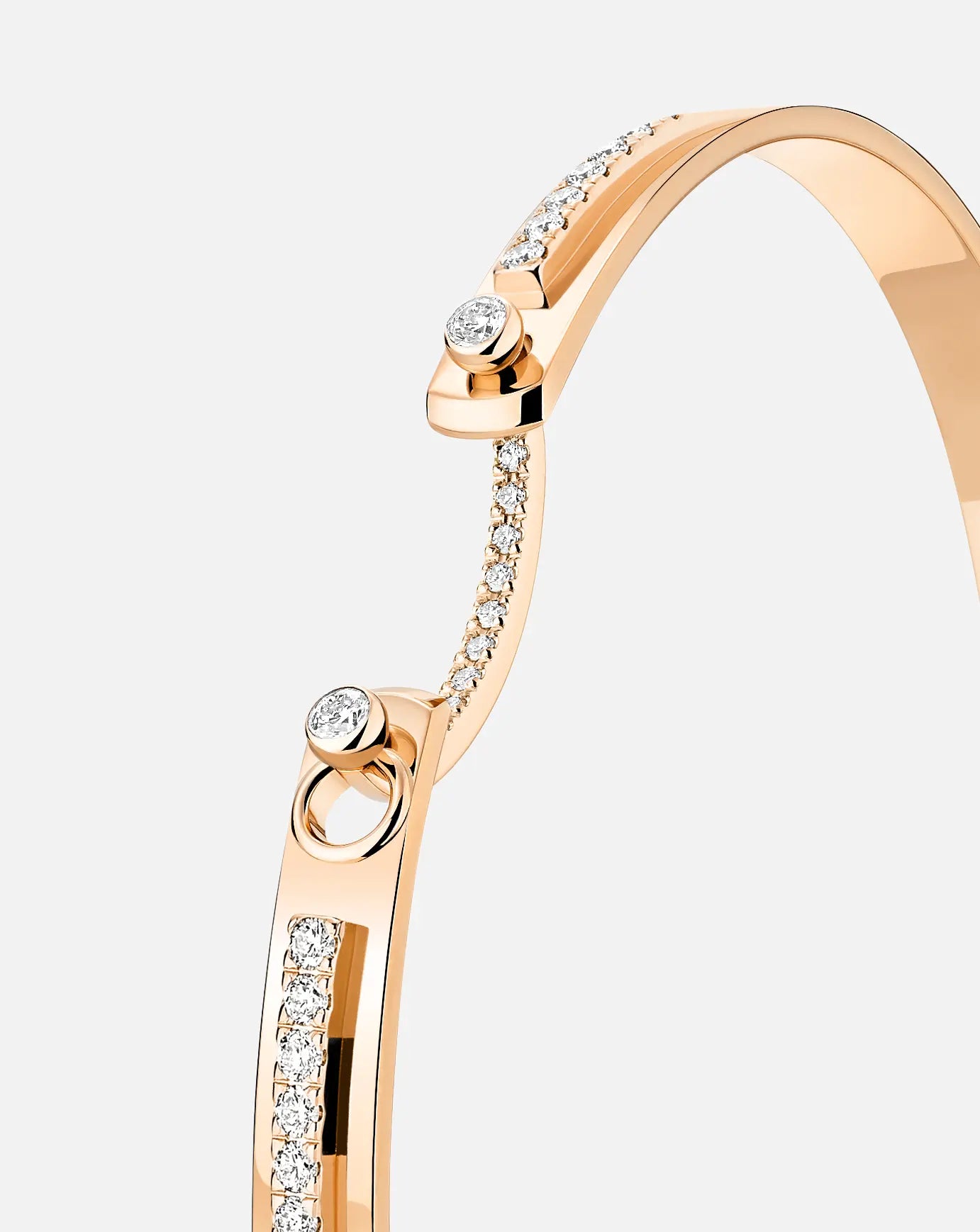 Tuxedo Mood Bangle in Rose Gold