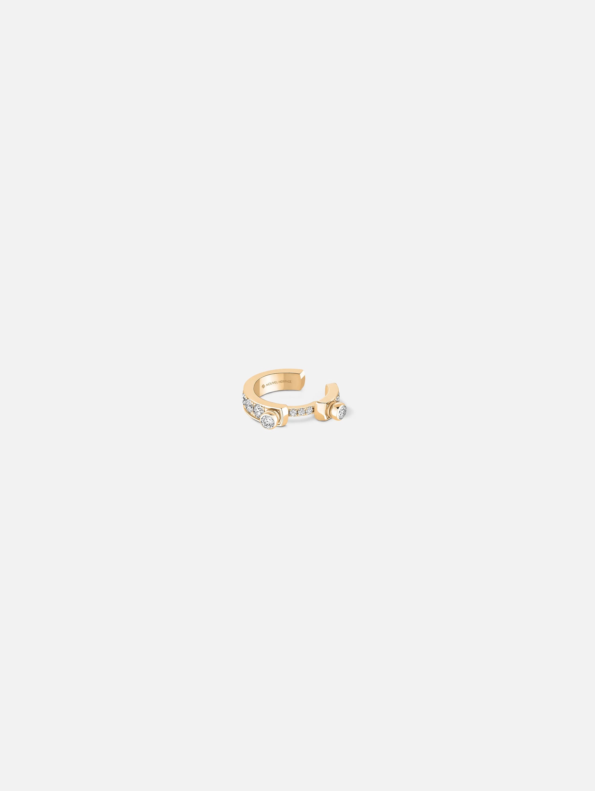 Eternity Tuxedo Ear Cuff in Yellow Gold - 1 - Nouvel Heritage