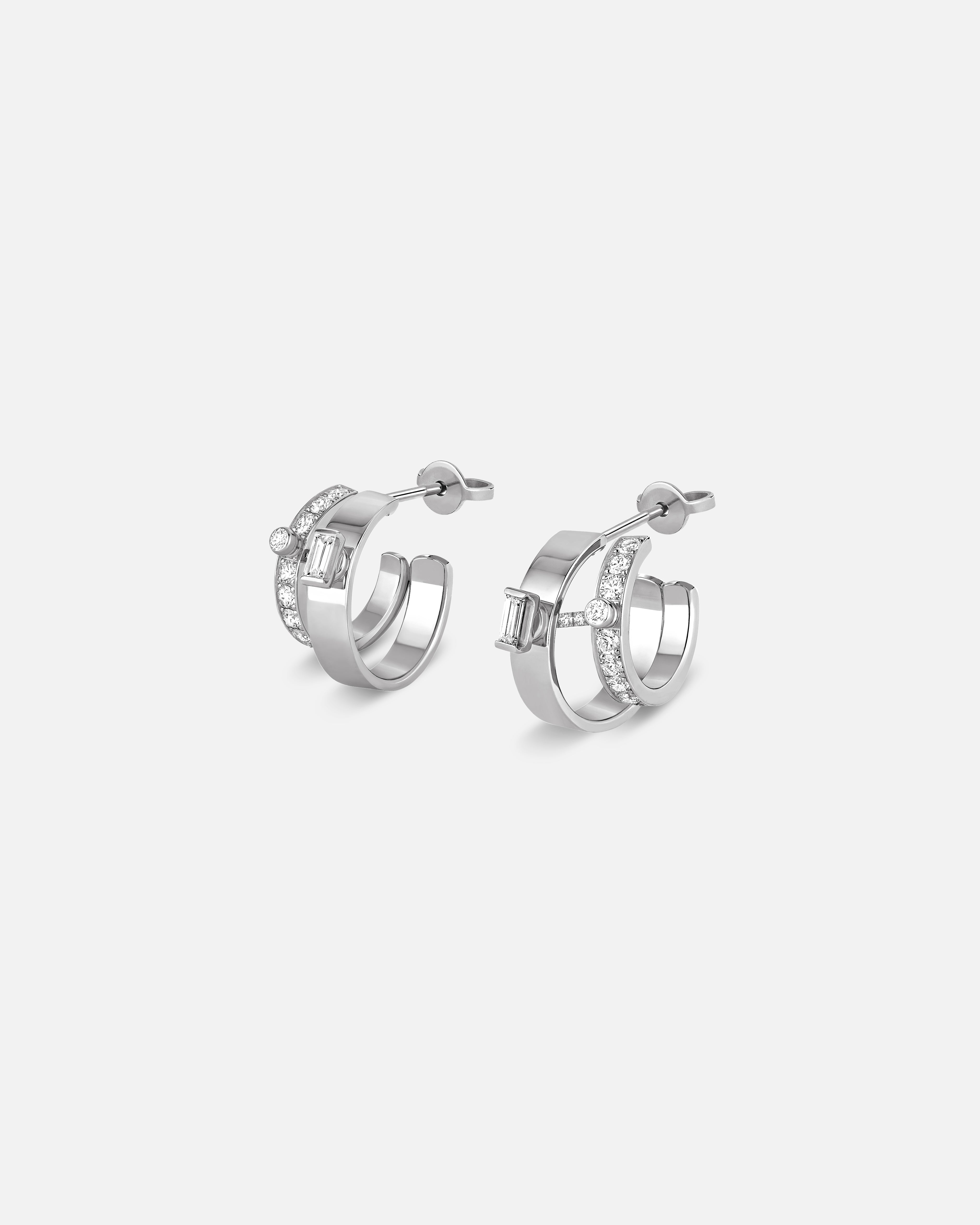 Dinner Date Mood Hoops in White Gold