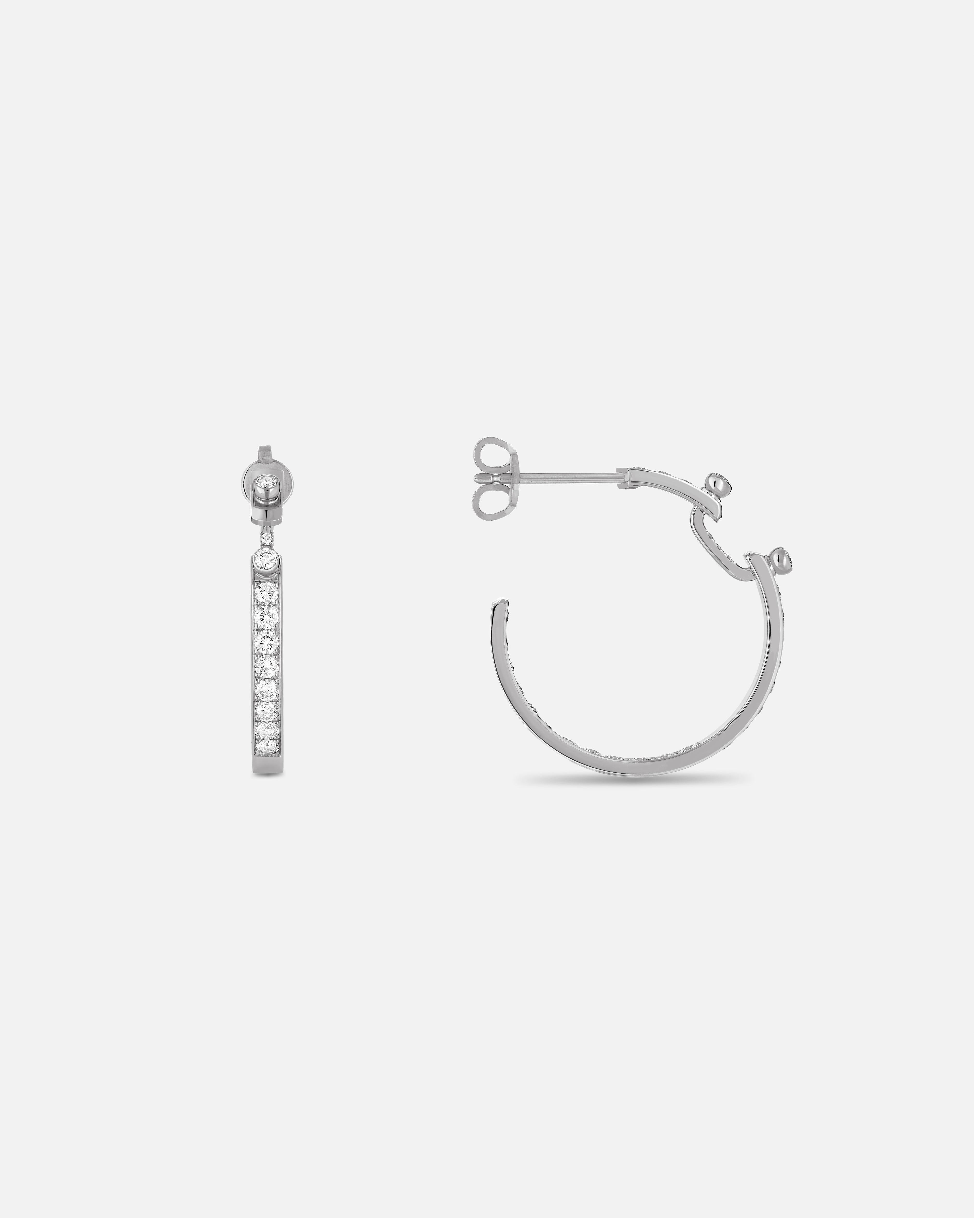 Eternity Tuxedo Mood Hoops in White Gold