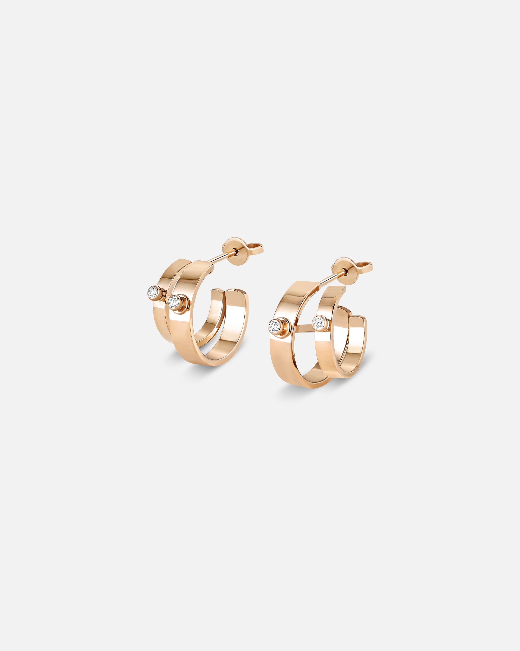 Créoles Mood Monday Morning Double en Or Rose