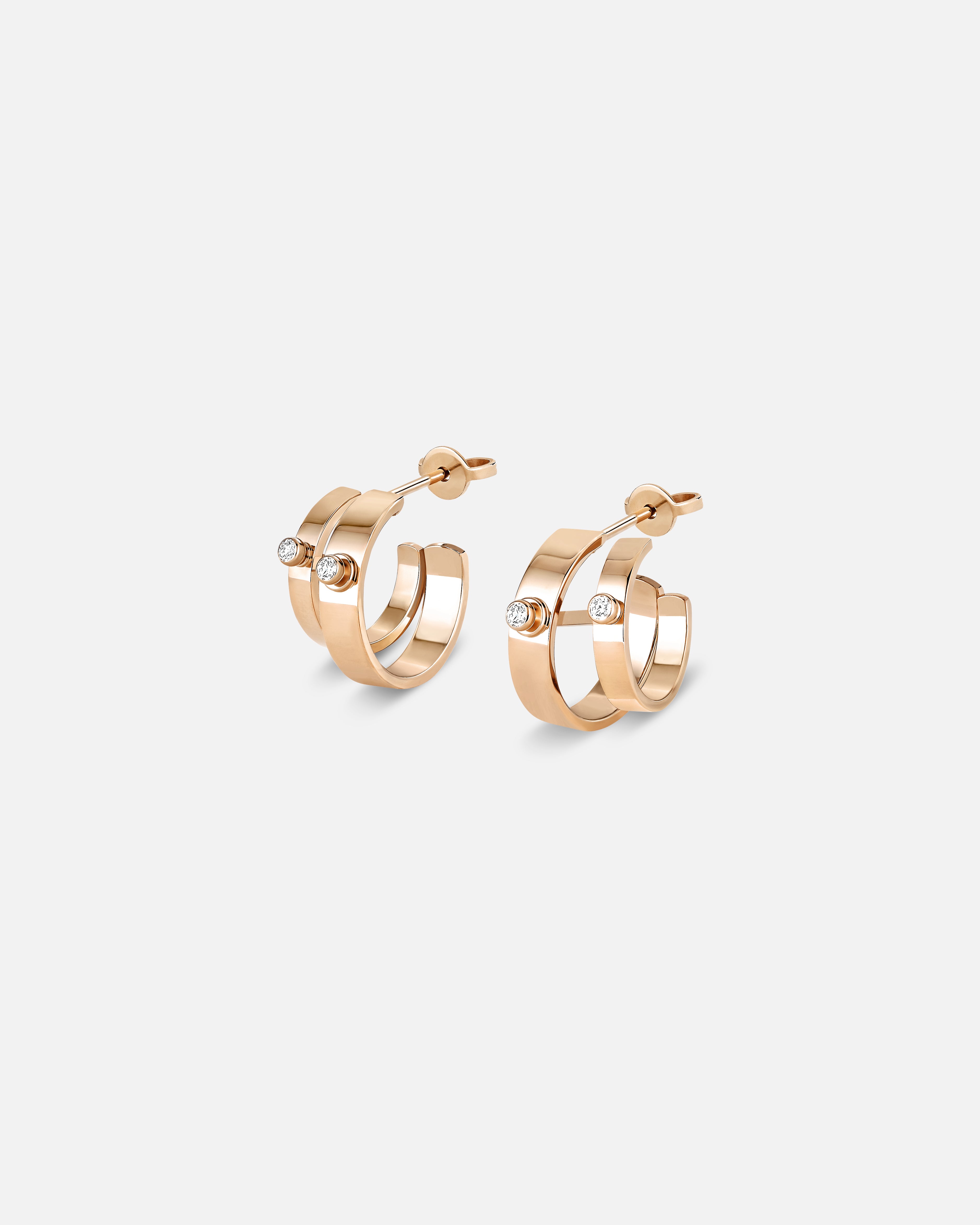 Monday Morning Mood Double Hoops in Rose Gold