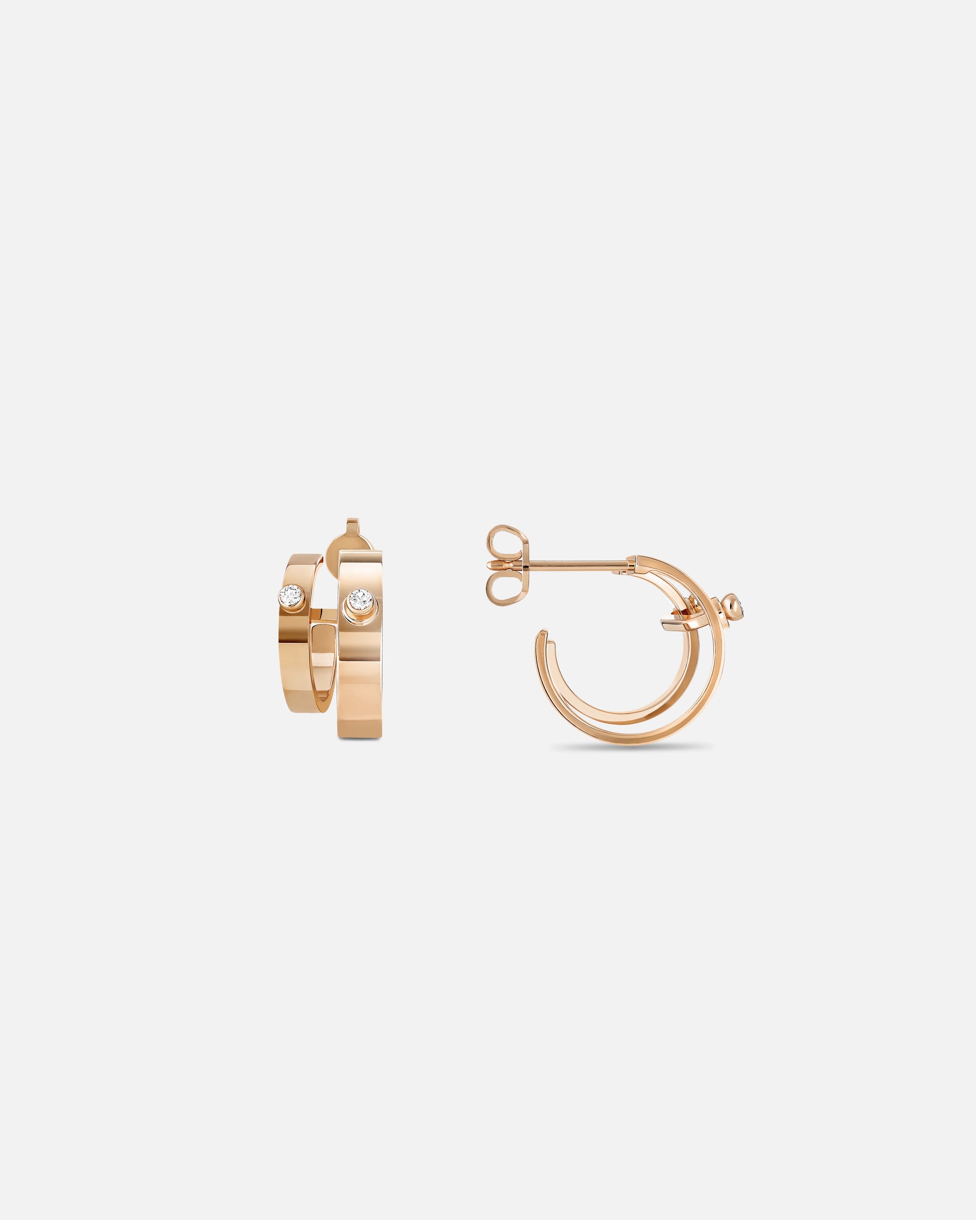 Créoles Mood Monday Morning Double en Or Rose