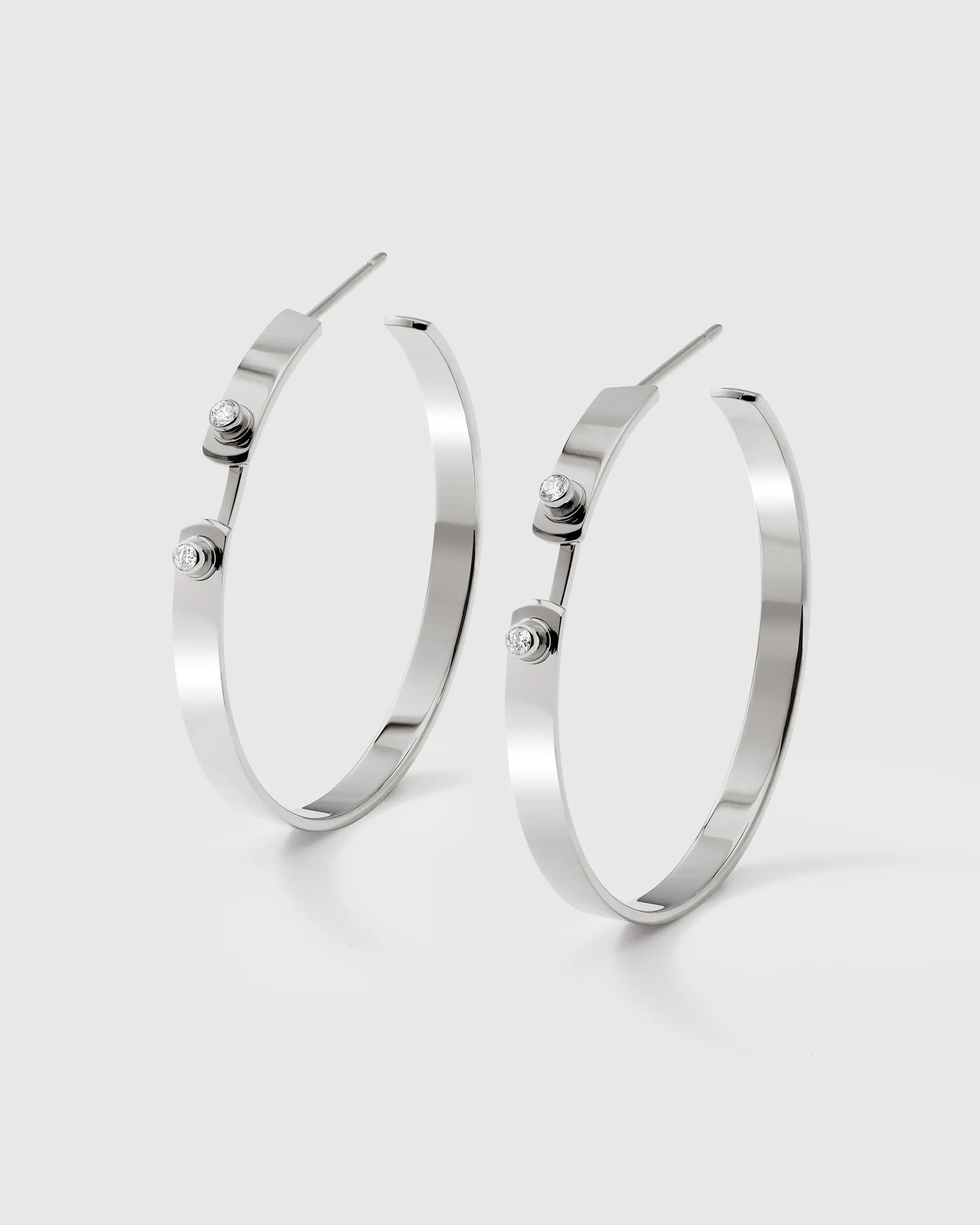 Monday Morning Mood Hoops in White Gold - 1 - Nouvel Heritage