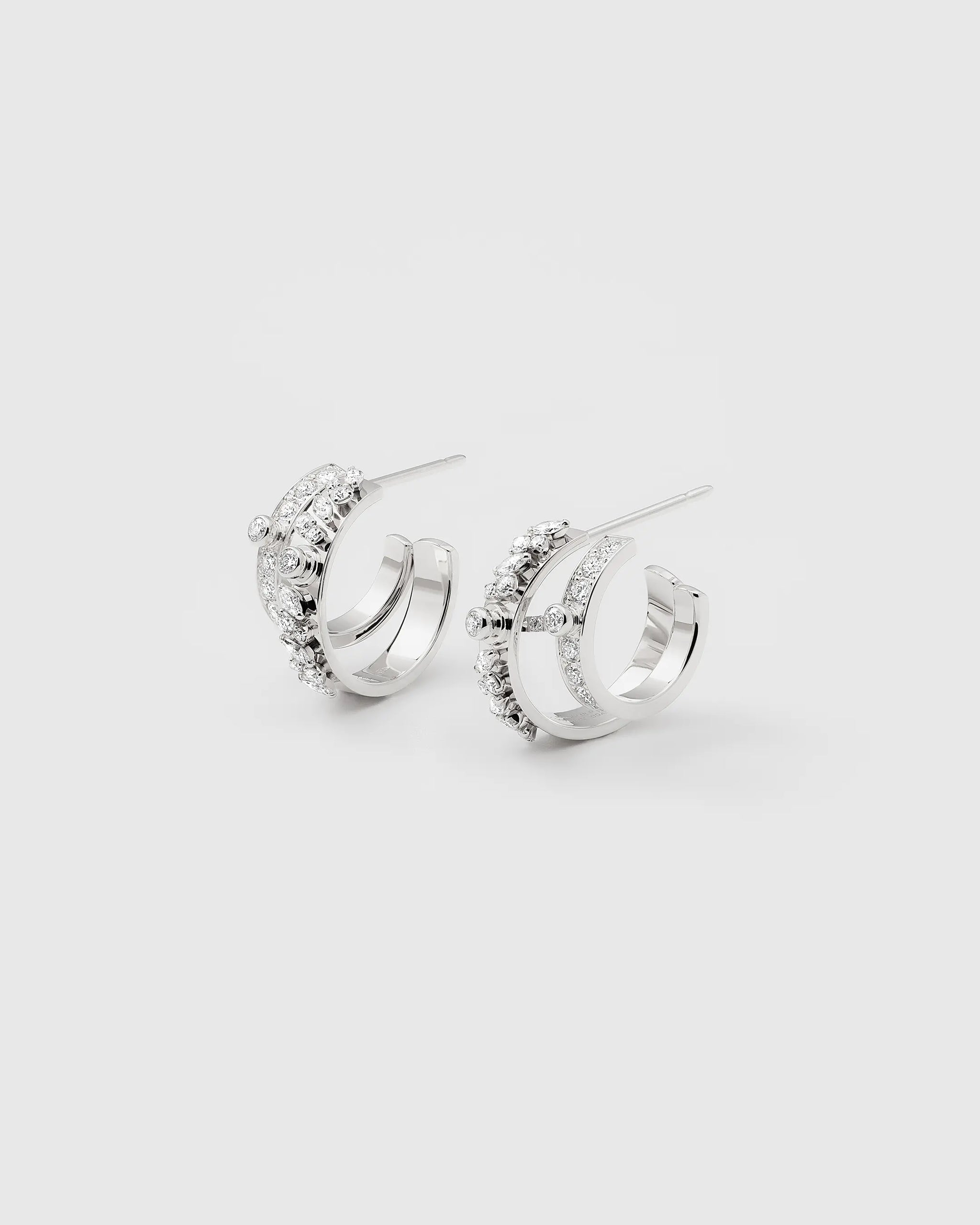 Under The Stars Mood Hoops in White Gold - 1 - Nouvel Heritage