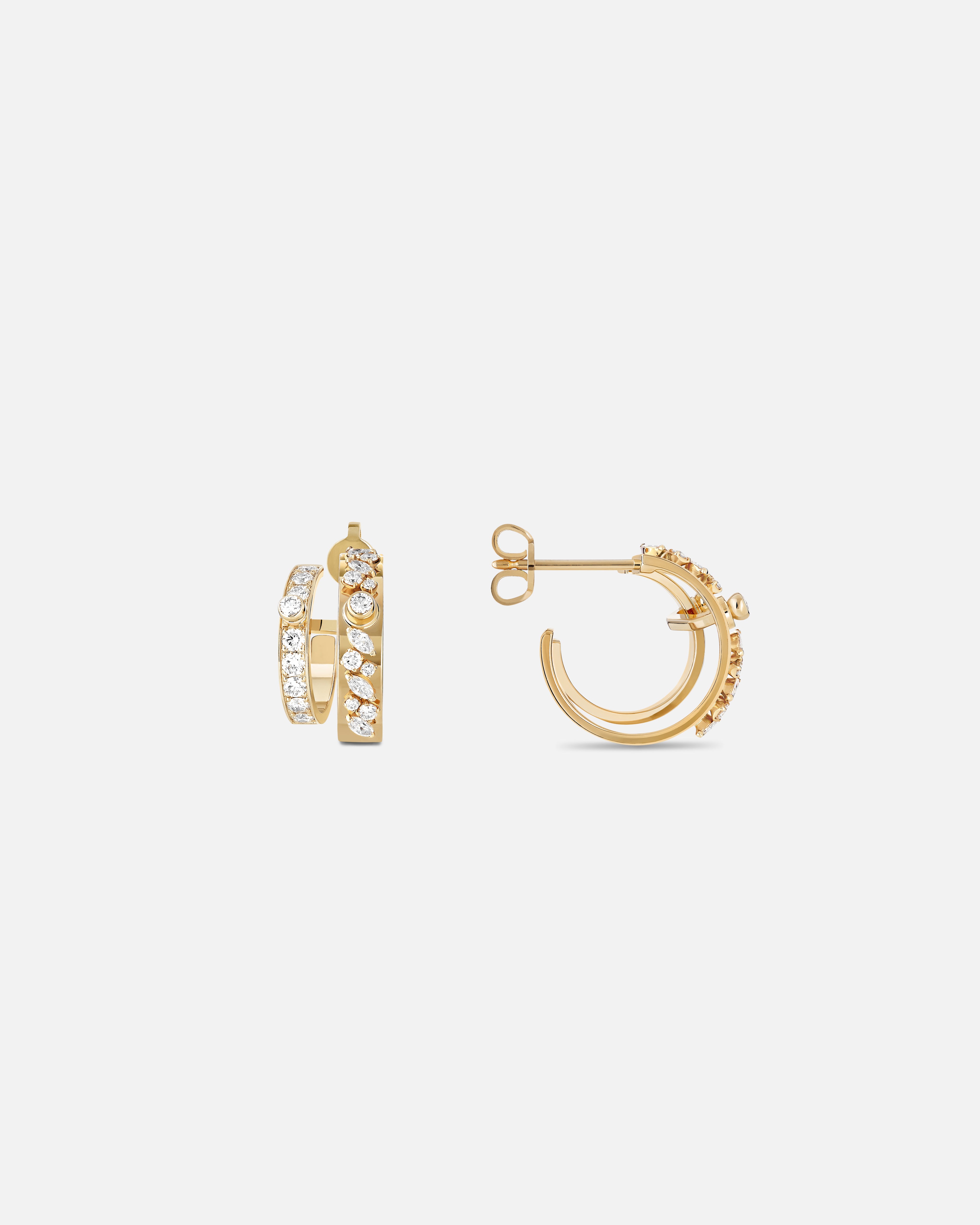 Under The Stars Mood Hoops in Yellow Gold