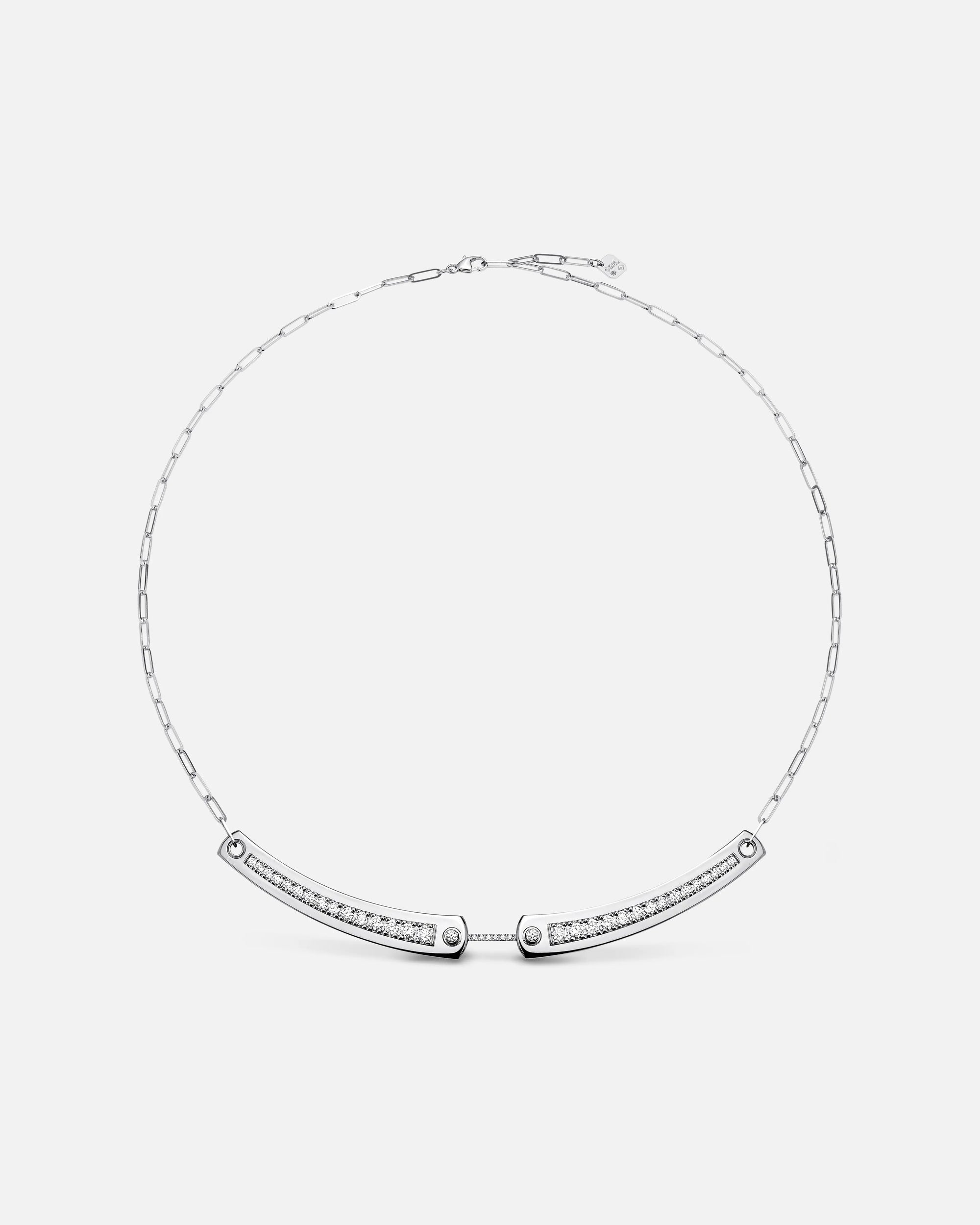 Tuxedo Mood Necklace in White Gold