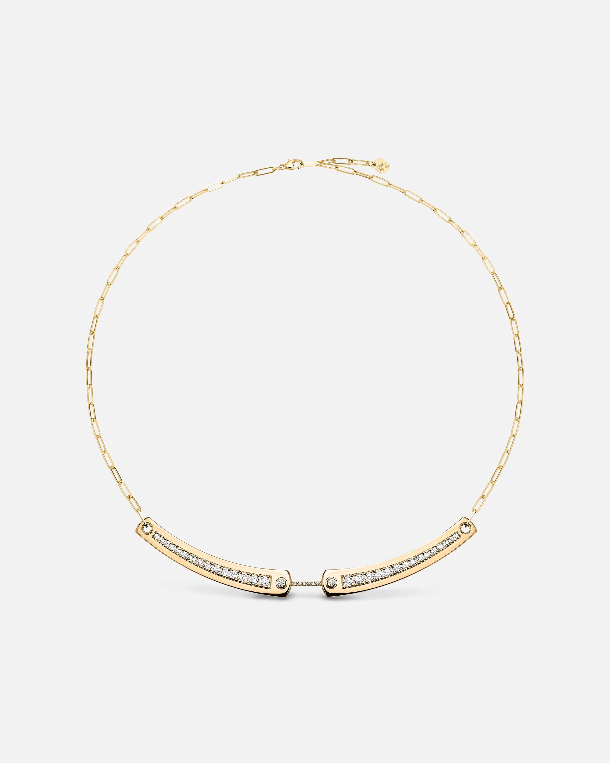 Tuxedo Mood Necklace in Yellow Gold