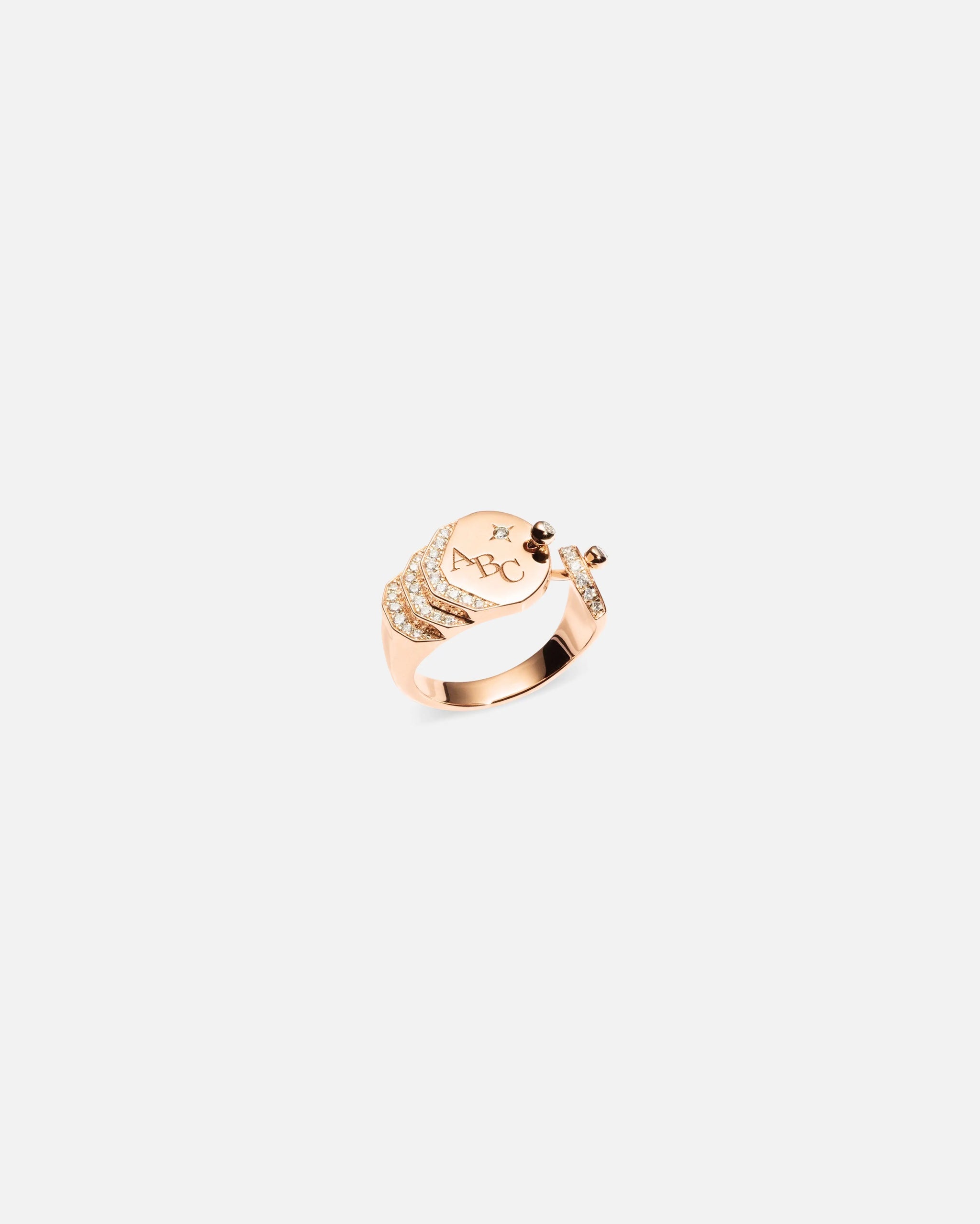 Diamond Mood Signet Ring in Rose Gold - Nouvel Heritage - Nouvel Heritage