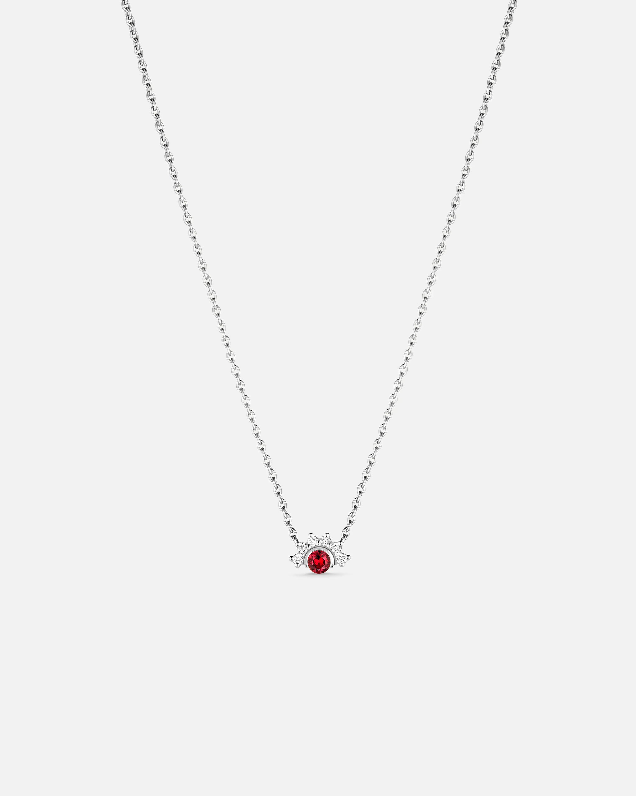 Red Spinel Pendant in White Gold - 1 - Nouvel Heritage
