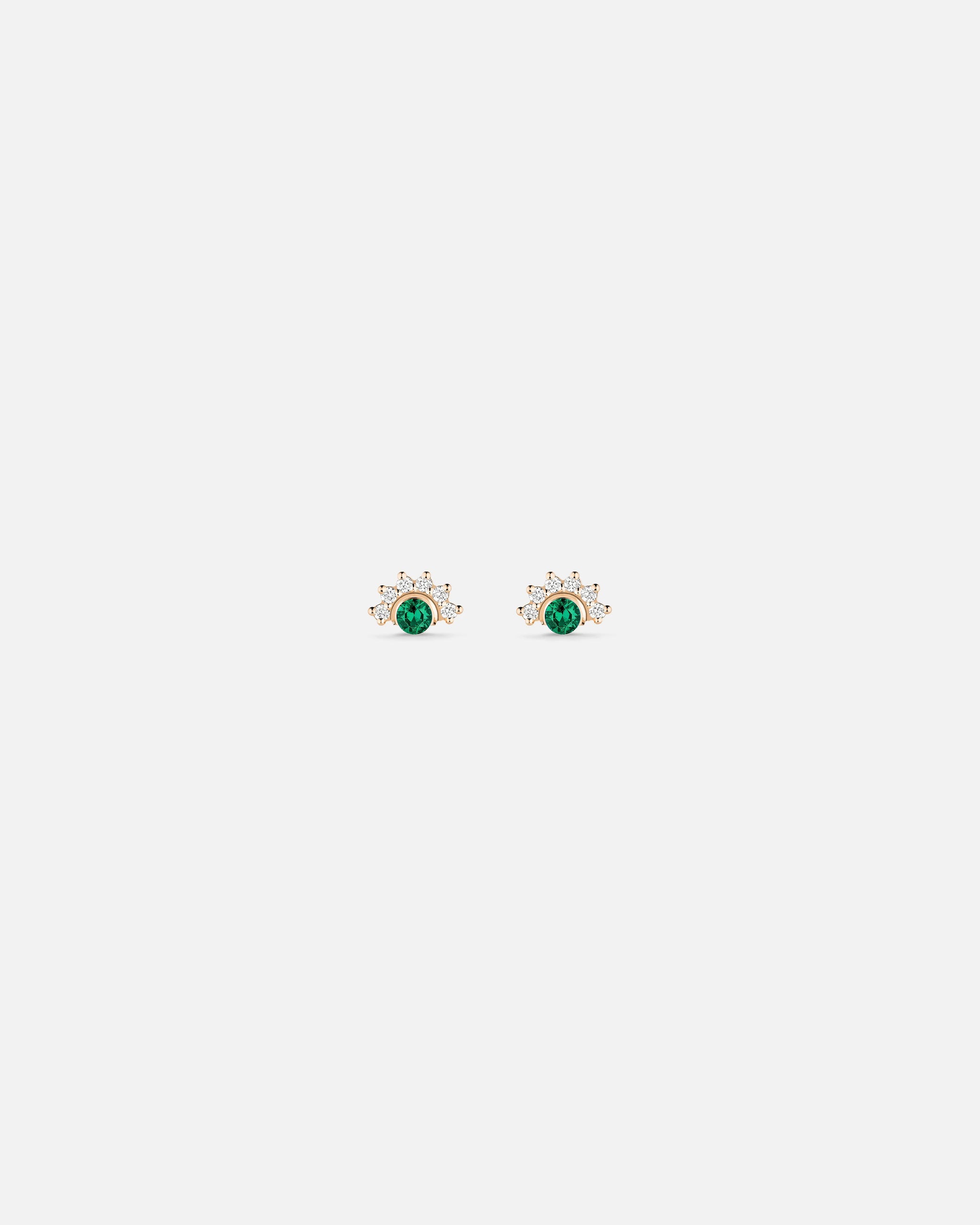 Green Tourmaline Studs in Rose Gold - Nouvel Heritage - Nouvel Heritage